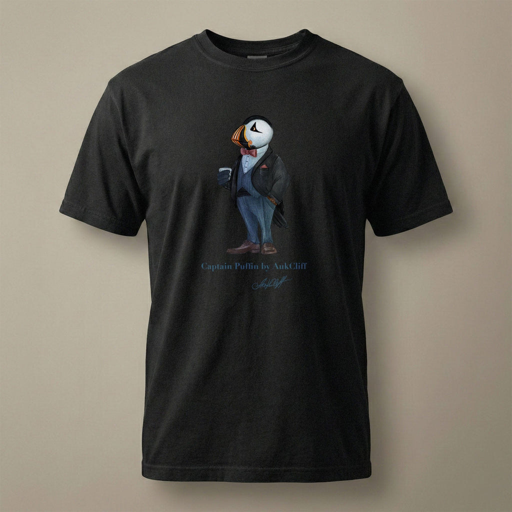 AukCliff Captain Puffin T-shirt Black / S Captain Puffin™ “The Gentleman Adventurer” Comfort Colors T-Shirt