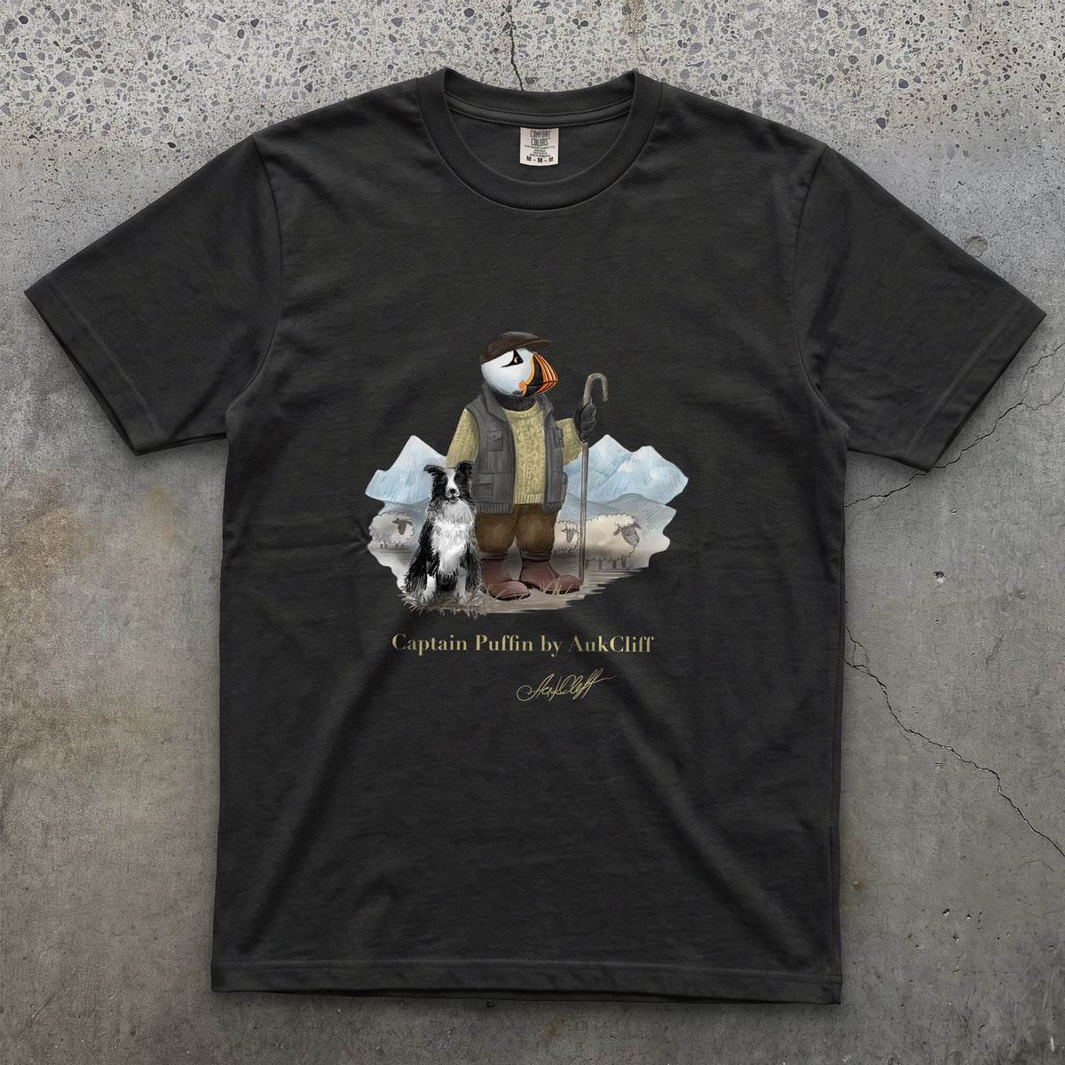 AukCliff Captain Puffin T-shirt Black / S Captain Puffin™ “The Merino Farmer” Comfort Colors T-Shirt