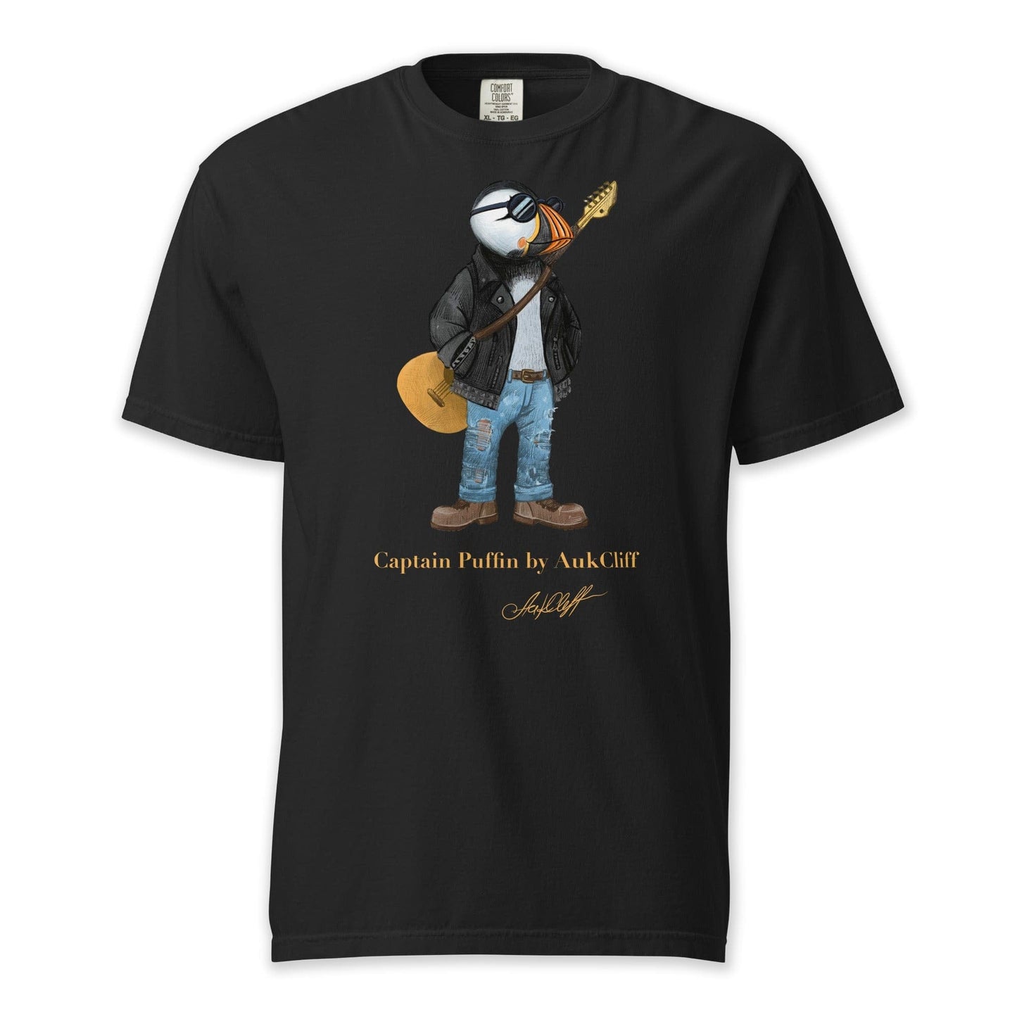 AukCliff Captain Puffin T-shirt Black / S Captain Puffin™ “The Rock Band Rebel” Comfort Colors T-Shirt