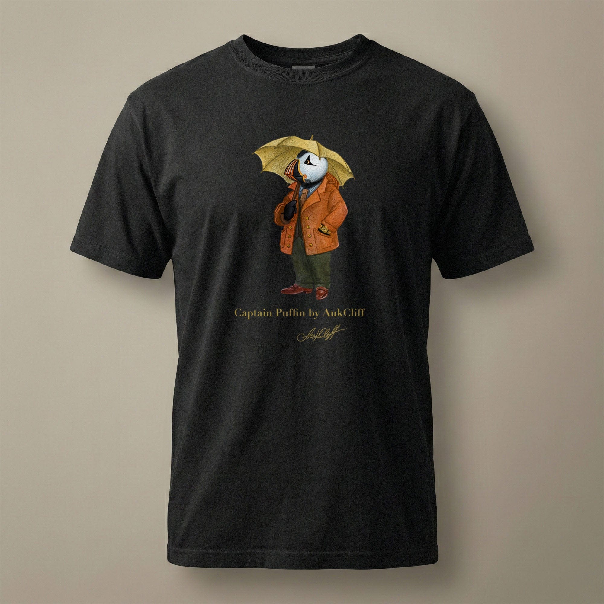 AukCliff Captain Puffin T-shirt Black / S Captain Puffin™ “The Spring Wanderer” T-Shirt