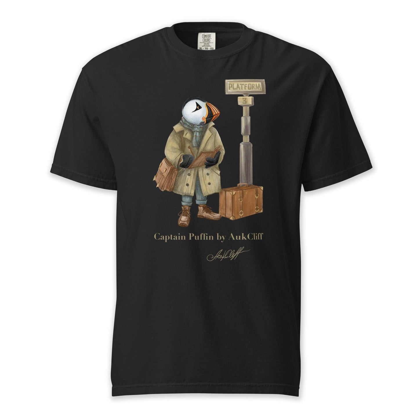 AukCliff Captain Puffin T-shirt Black / S Captain Puffin™ “The Storyteller” Comfort Colors T-Shirt