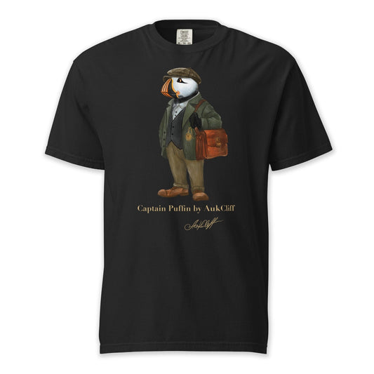 AukCliff Captain Puffin T-shirt Black / S Captain Puffin™ “The Vintage Explorer” Comfort Colors T-Shirt