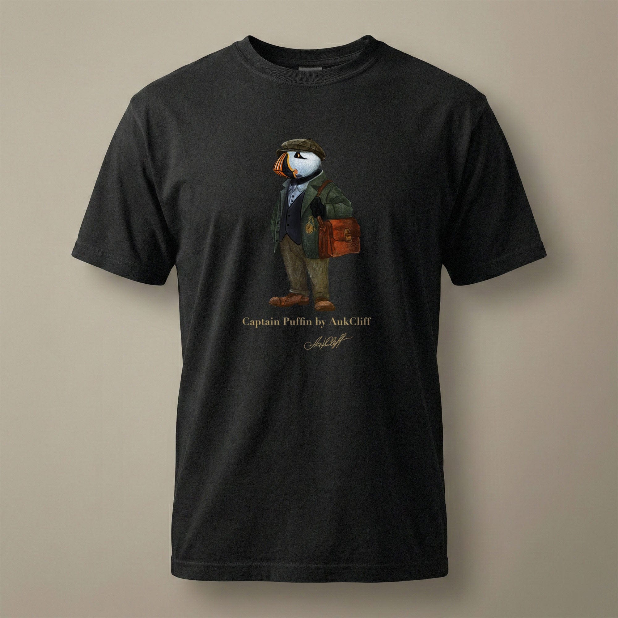 AukCliff Captain Puffin T-shirt Black / S Captain Puffin™ “The Vintage Explorer” Comfort Colors T-Shirt