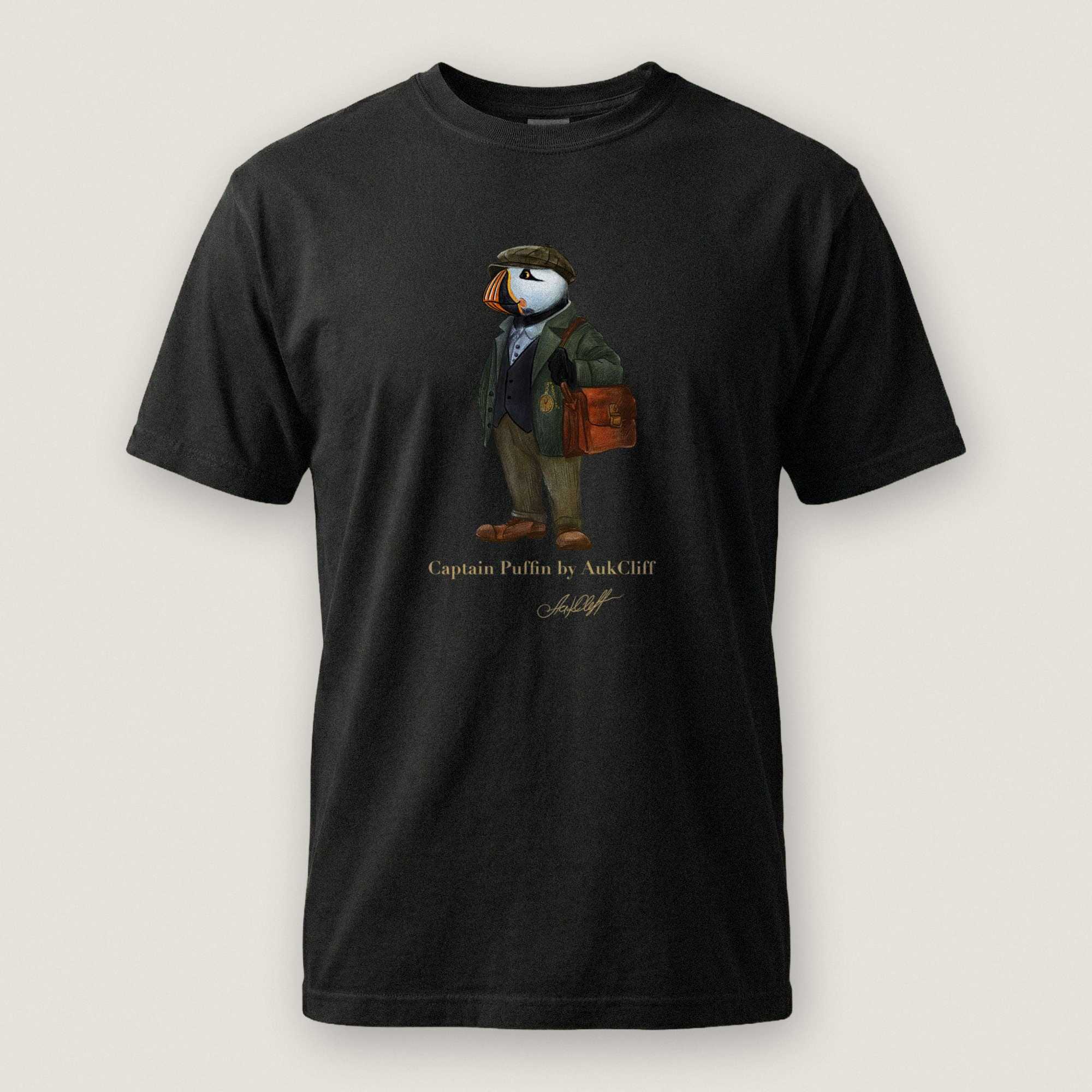 AukCliff Captain Puffin T-shirt Black / S Captain Puffin™ “The Vintage Explorer” Comfort Colors T-Shirt