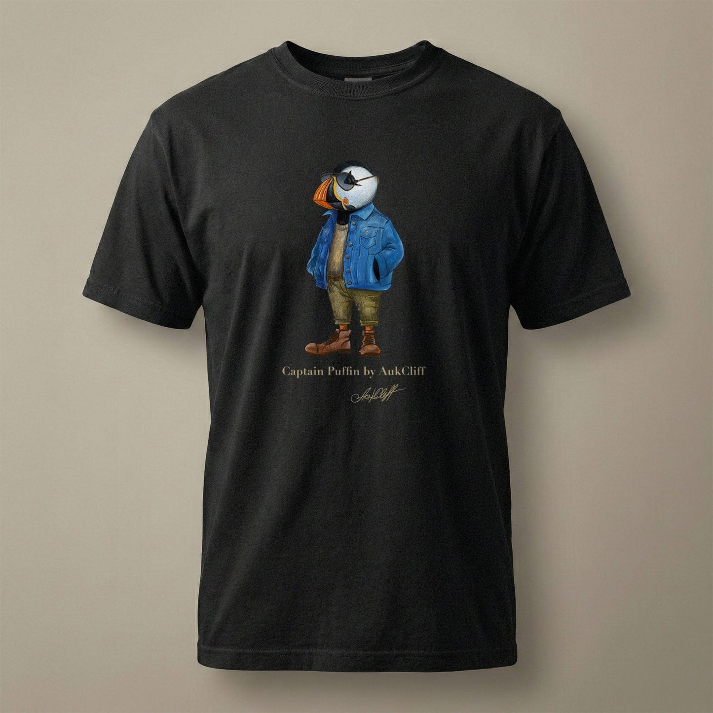 AukCliff Captain Puffin T-shirt Black / S Captain Puffin™ “The Wanderer” Comfort Colors -Shirt