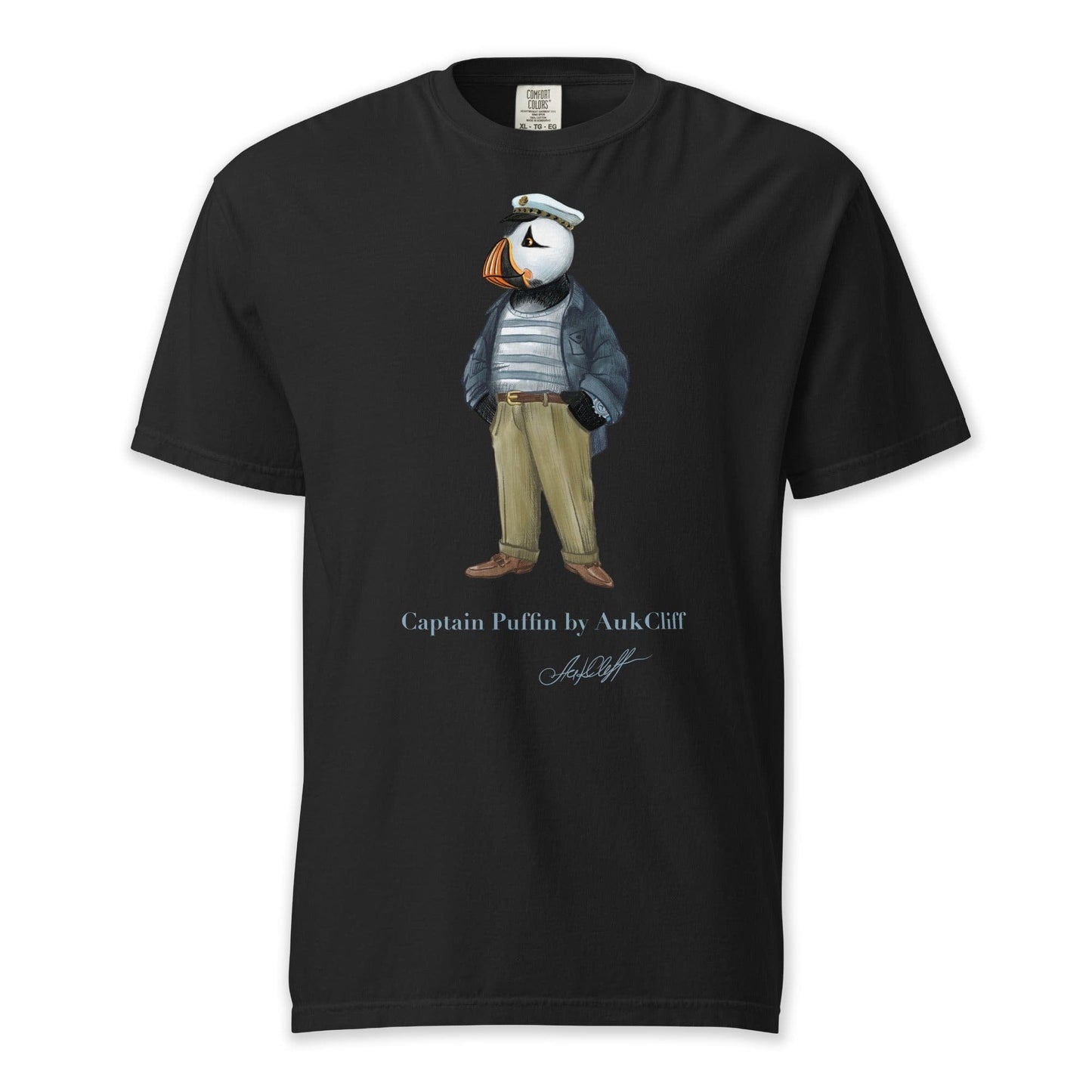 AukCliff Captain Puffin T-shirt Black / S Captain Puffin “The Yacht Captain” Comfort Colors T-Shirt