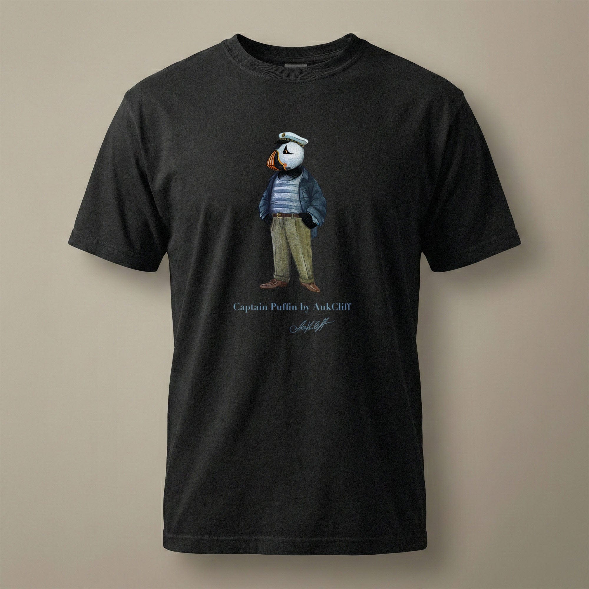 AukCliff Captain Puffin T-shirt Black / S Captain Puffin™ “The Yacht Captain” Comfort Colors T-Shirt