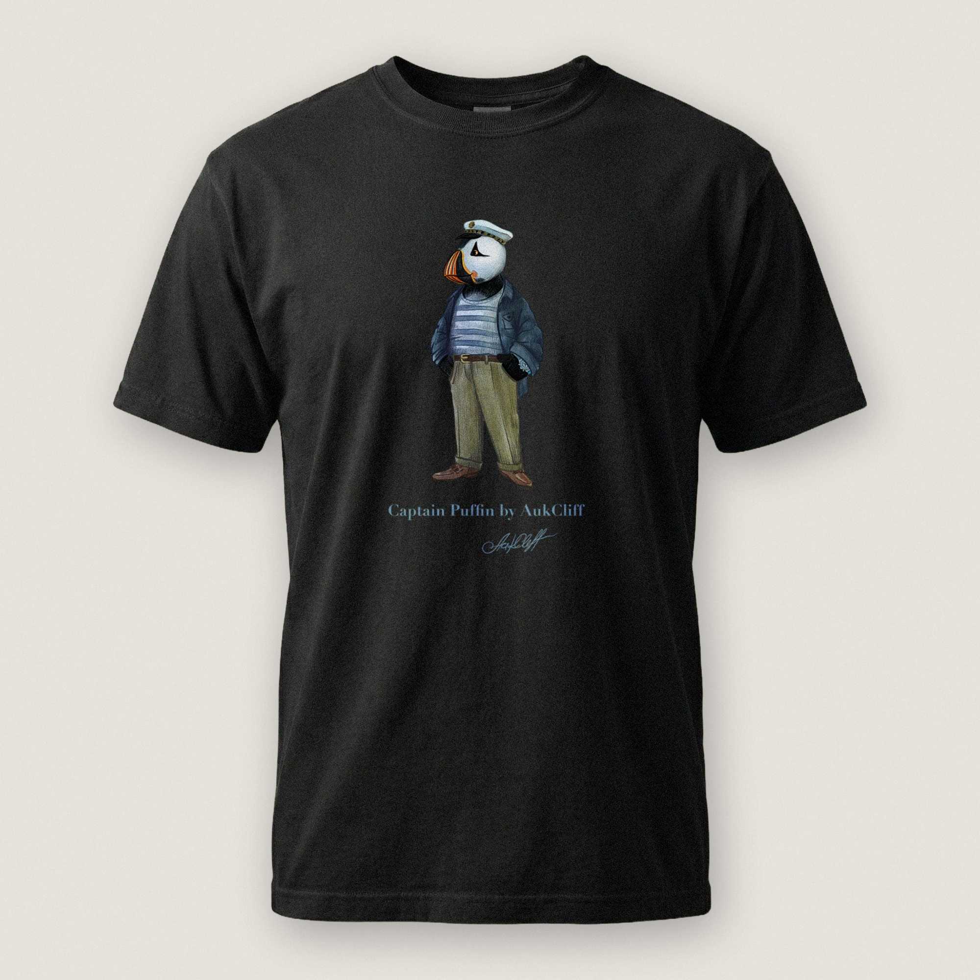 AukCliff Captain Puffin T-shirt Black / S Captain Puffin™ “The Yacht Captain” Comfort Colors T-Shirt