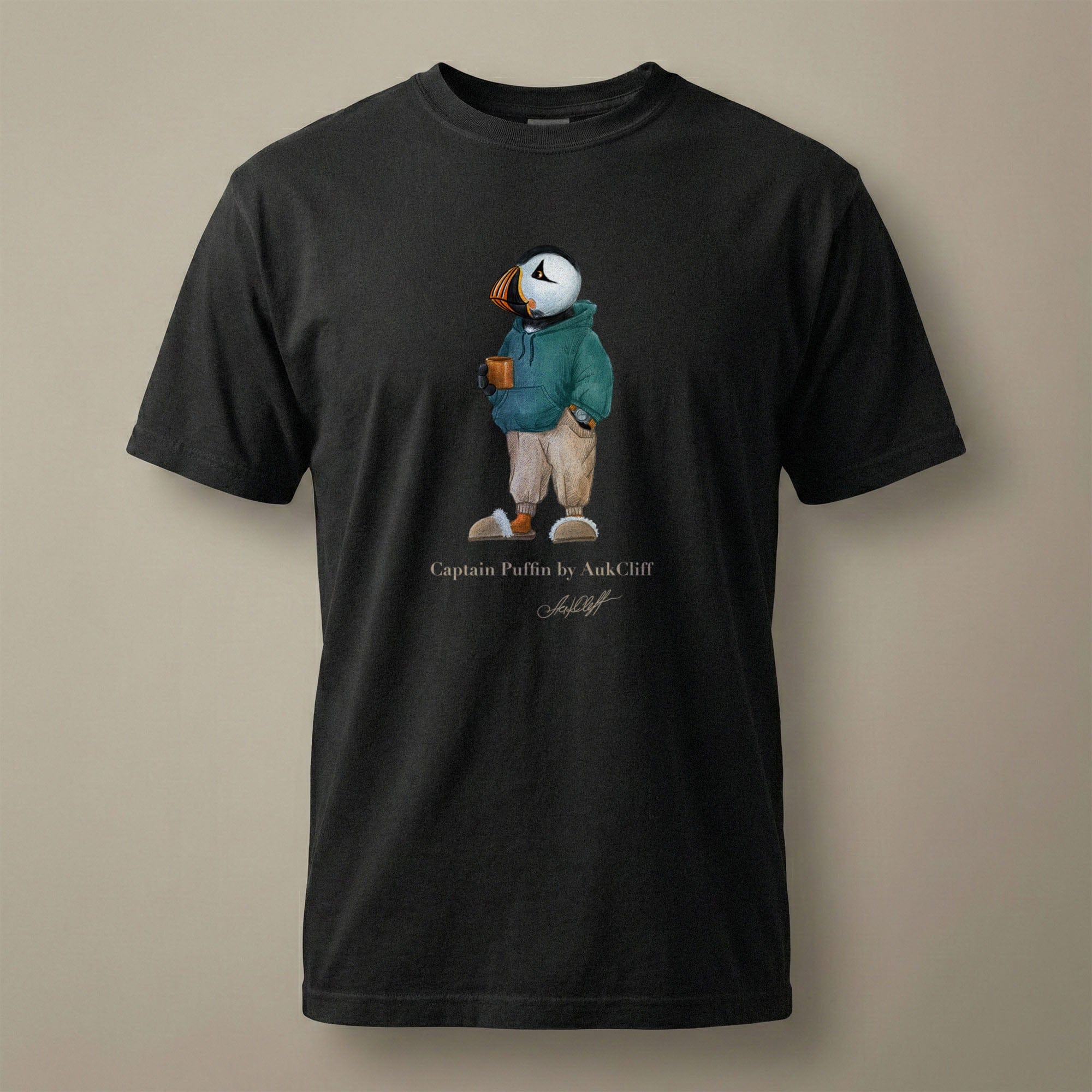AukCliff® Captain Puffin T-shirt Black / S Captain Puffin™ “Trail Après” Comfort Colors T-Shirt