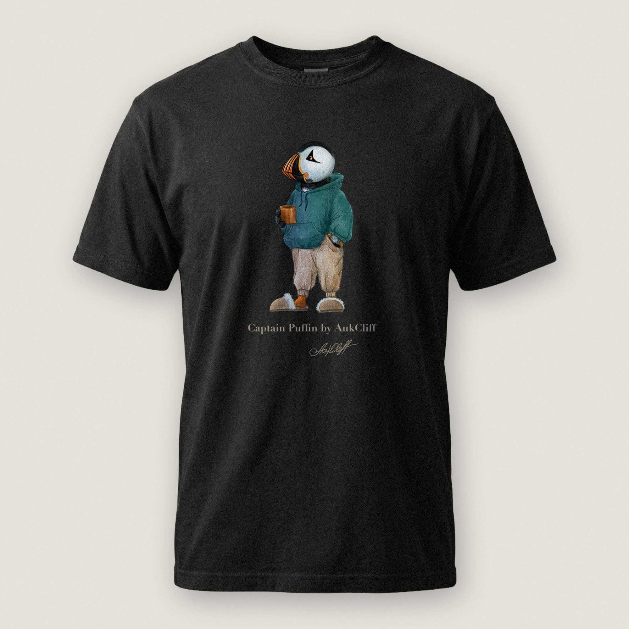 AukCliff® Captain Puffin T-shirt Black / S Captain Puffin™ “Trail Après” Comfort Colors T-Shirt