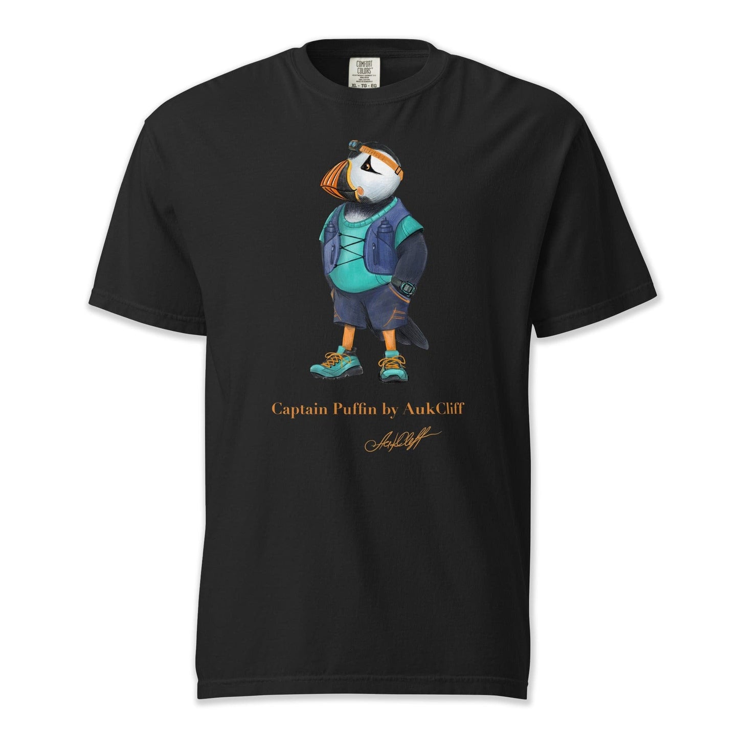 AukCliff Captain Puffin T-shirt Black / S Captain Puffin™ Trail Runner Comfort Colors T-Shirt