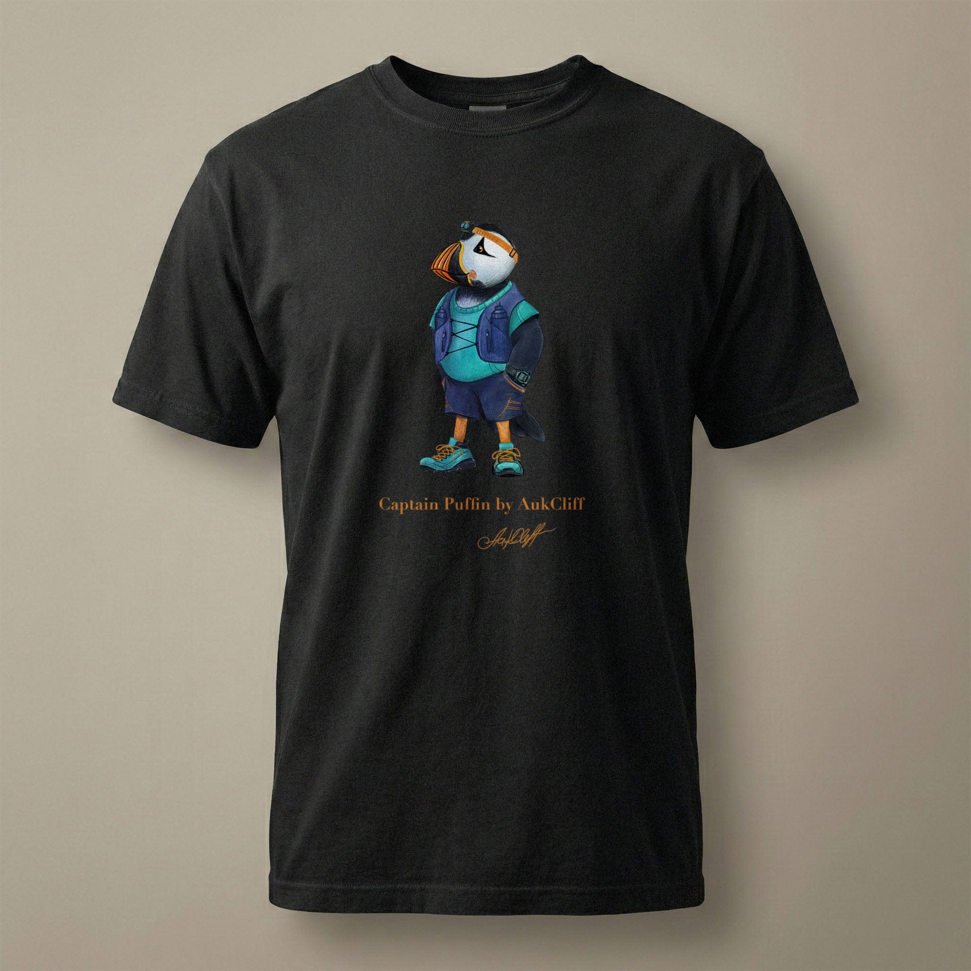 AukCliff Captain Puffin T-shirt Black / S Captain Puffin™ Trail Runner Comfort Colors T-Shirt