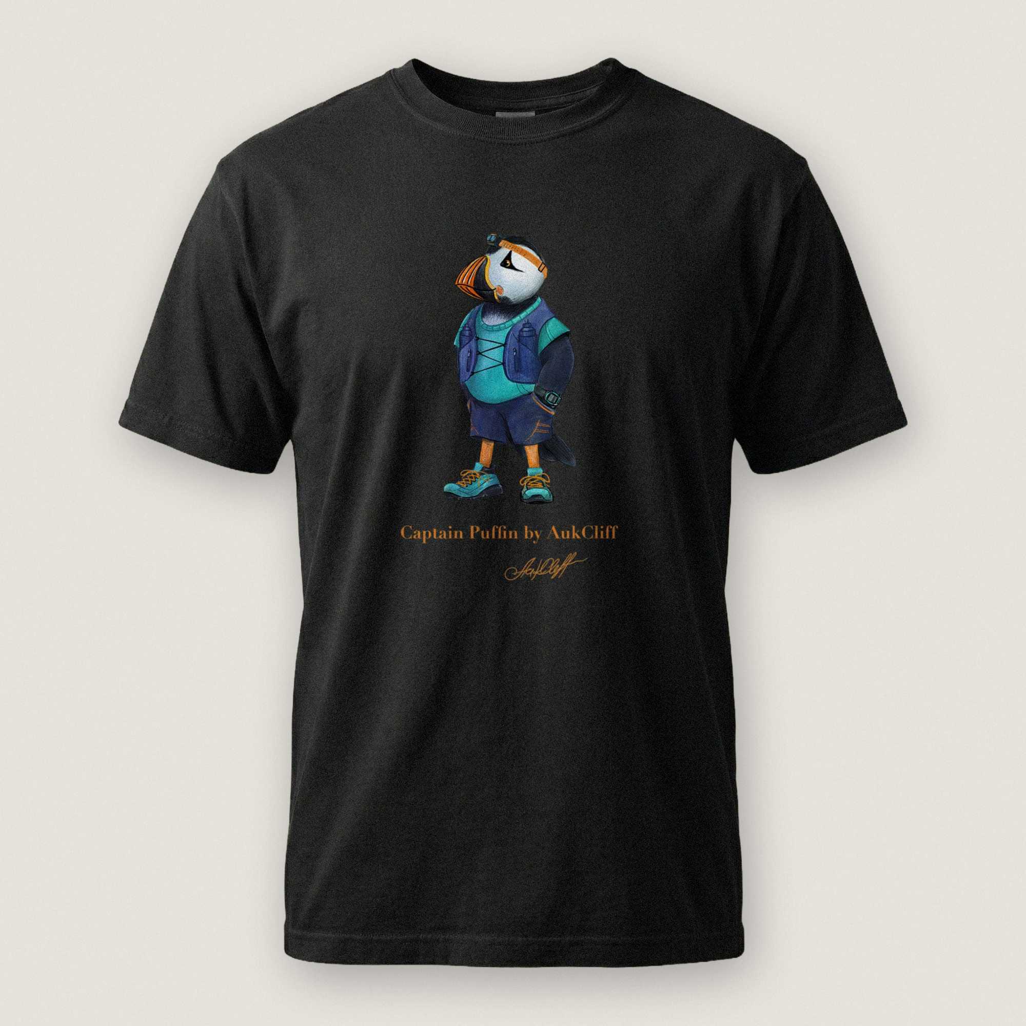 AukCliff Captain Puffin T-shirt Black / S Captain Puffin™ Trail Runner Comfort Colors T-Shirt