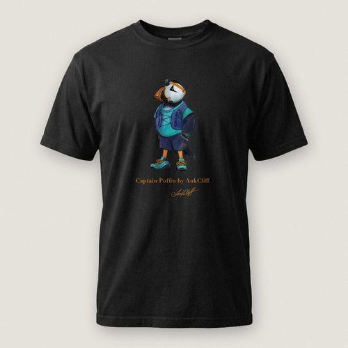 AukCliff Captain Puffin T-shirt Black / S Captain Puffin™ Trail Runner Comfort Colors T-Shirt