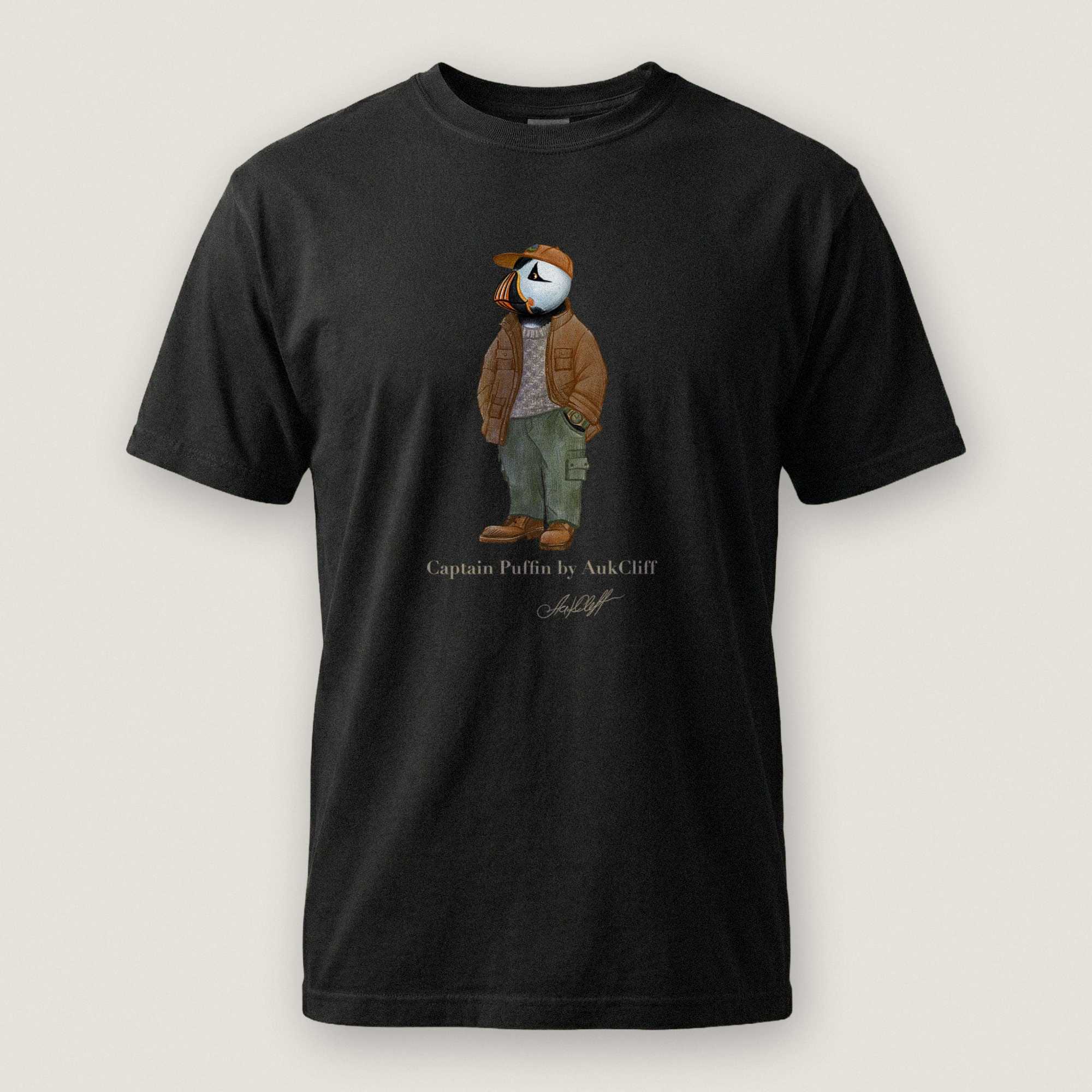 AukCliff® Captain Puffin T-shirt Black / S Captain Puffin “UK Rambler” Comfort Colors T-Shirt