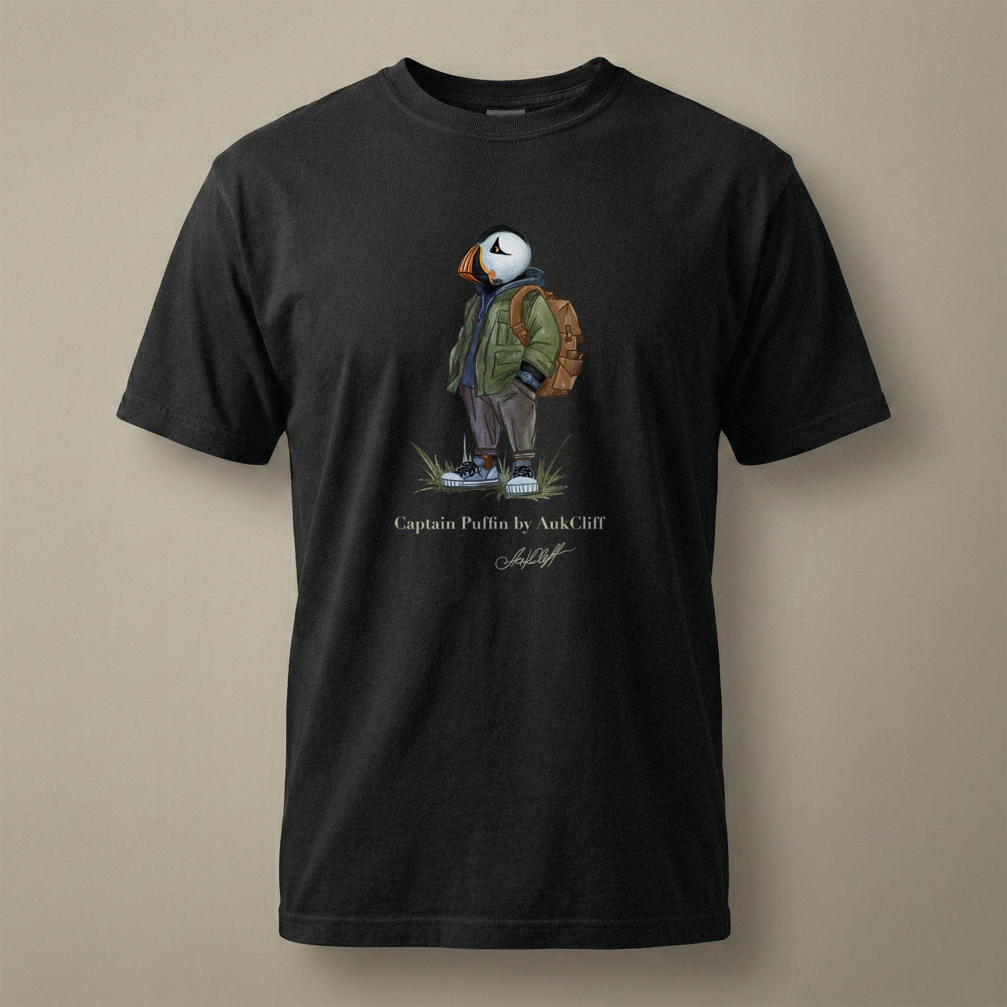AukCliff® Captain Puffin T-shirt Black / S Captain Puffin™ “Urban Hiker” Comfort Colors T-Shirt