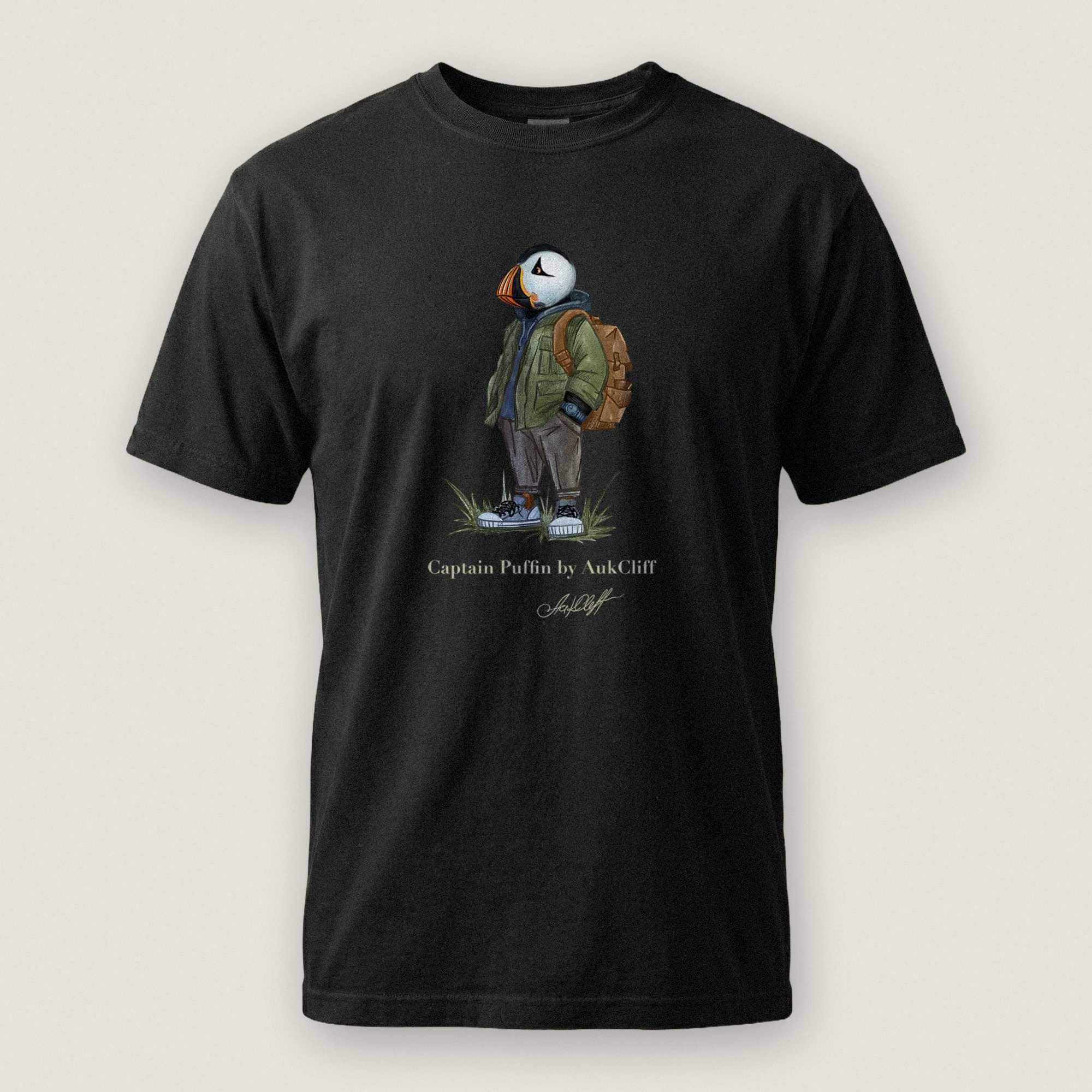 AukCliff® Captain Puffin T-shirt Black / S Captain Puffin™ “Urban Hiker” Comfort Colors T-Shirt