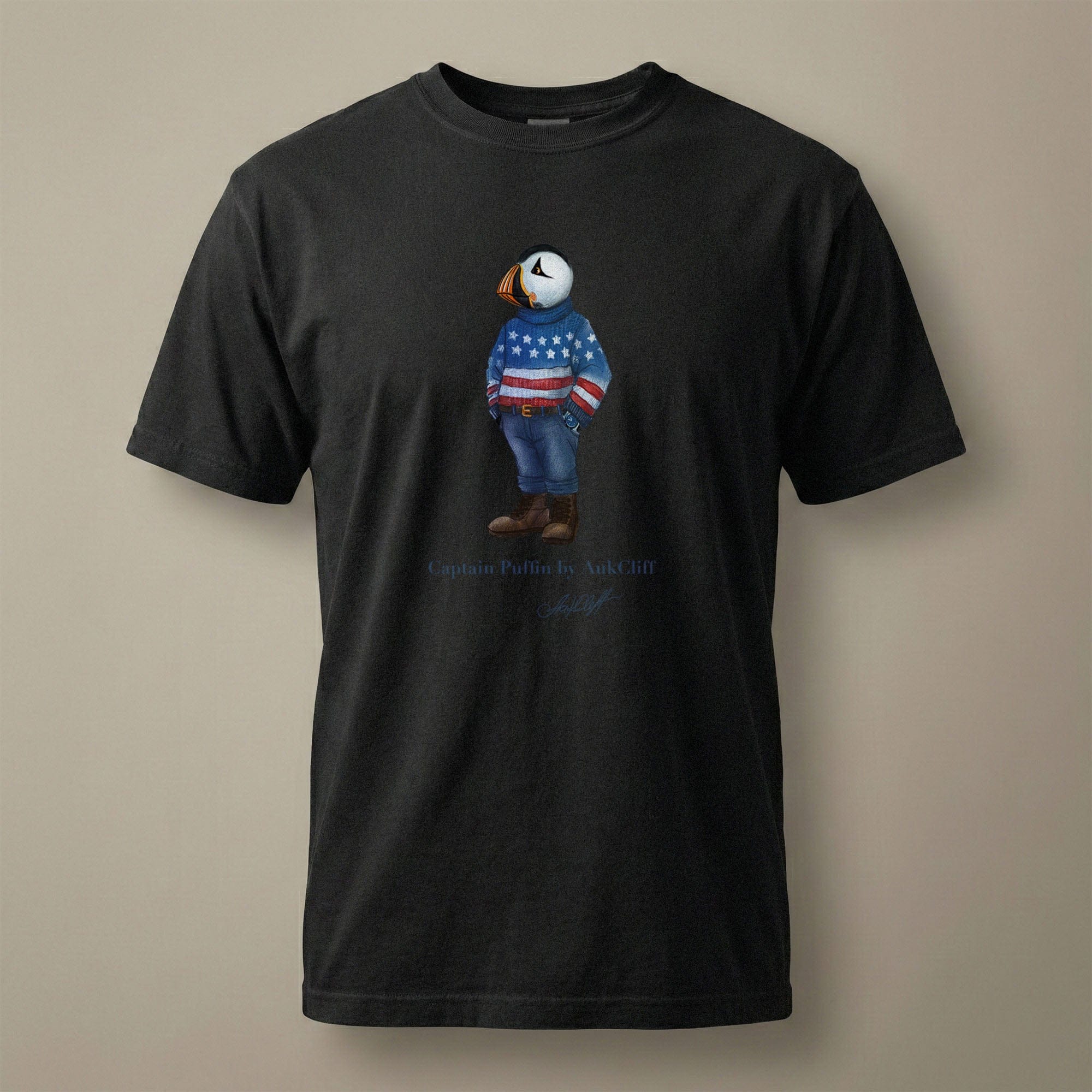 AukCliff Captain Puffin T-shirt Black / S Captain Puffin™ “USA Outfitter” Comfort Colors T-Shirt