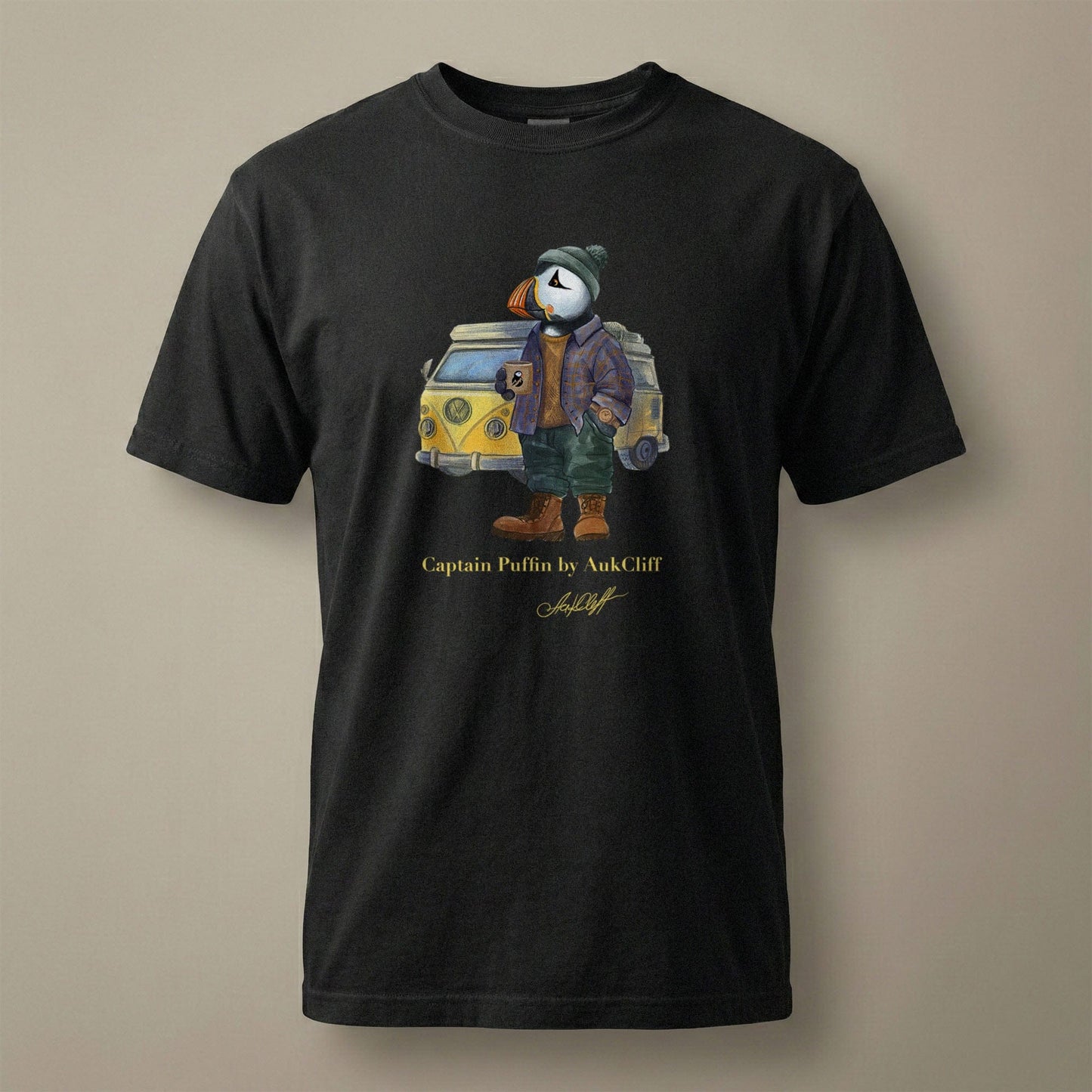 AukCliff Captain Puffin T-shirt Black / S Captain Puffin™ Van Life Comfort Colors T-Shirt