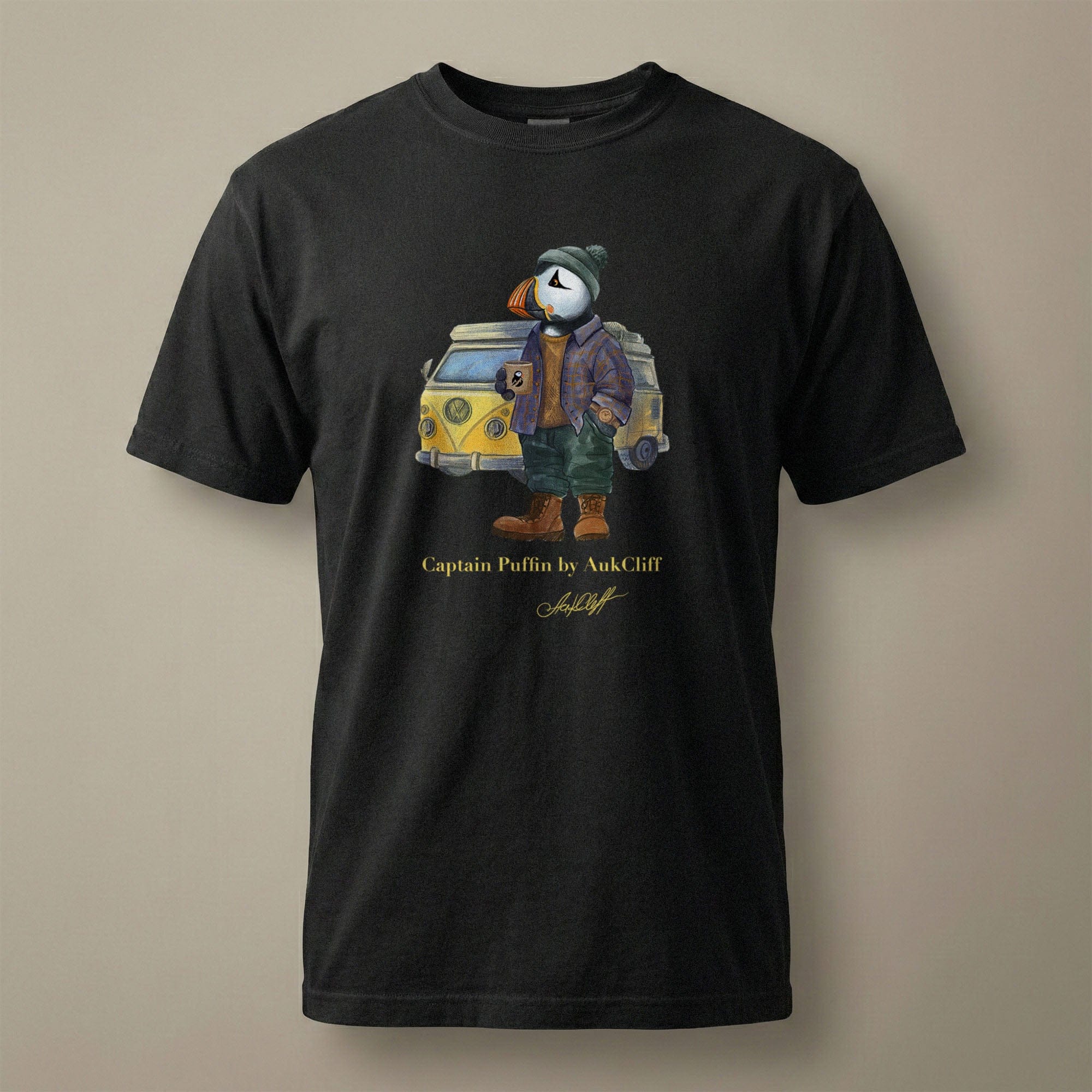 AukCliff Captain Puffin T-shirt Black / S Captain Puffin™ Van Life Comfort Colors T-Shirt