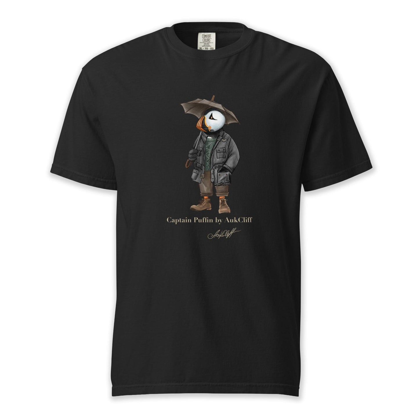 AukCliff® Captain Puffin T-shirt Black / S Captain Puffin™ “Waxed Trail Rover” Comfort Colors T-Shirt
