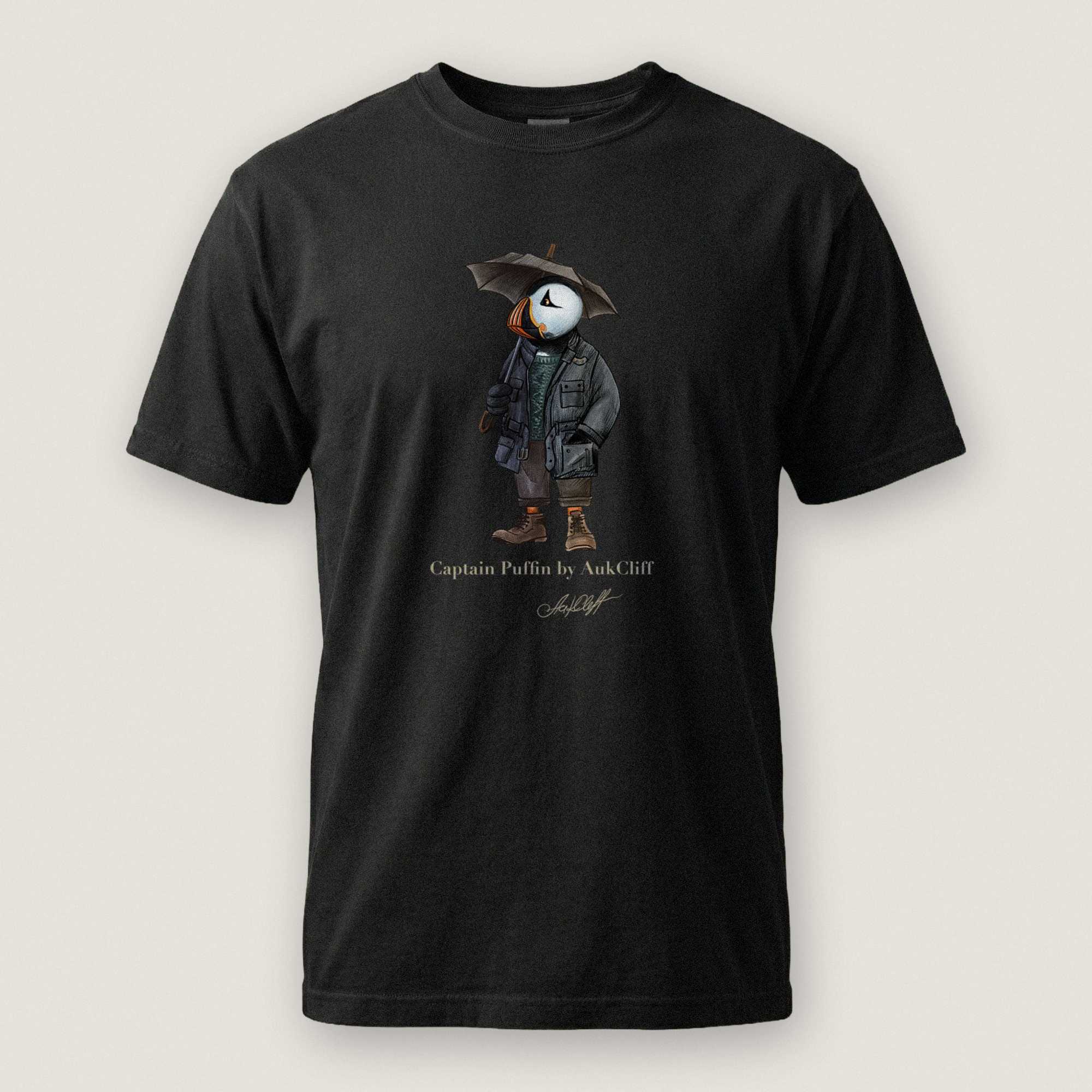 AukCliff® Captain Puffin T-shirt Black / S Captain Puffin™ “Waxed Trail Rover” Comfort Colors T-Shirt