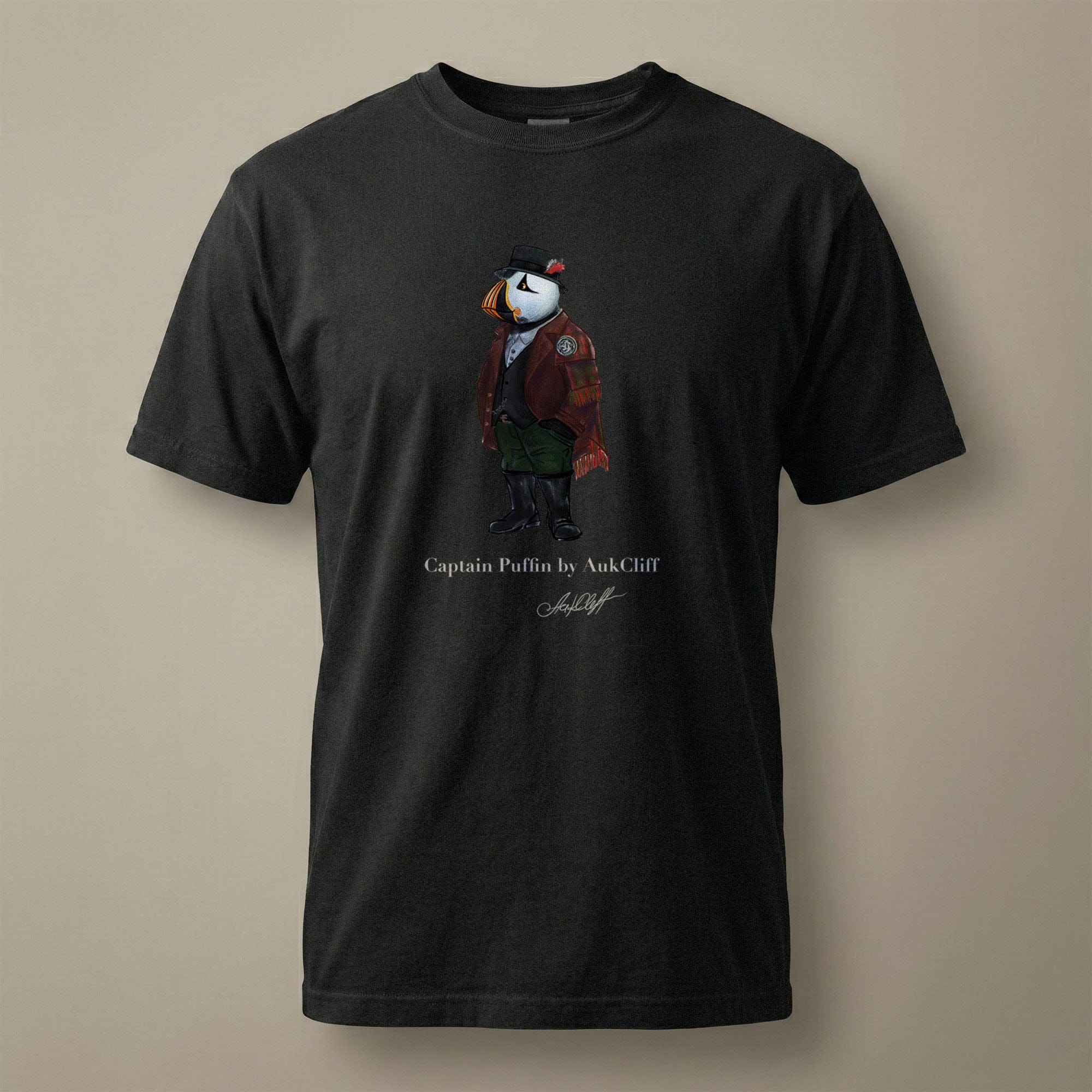 AukCliff® Captain Puffin T-shirt Black / S Captain Puffin™ Welsh Heritage Comfort Colors T-Shirt