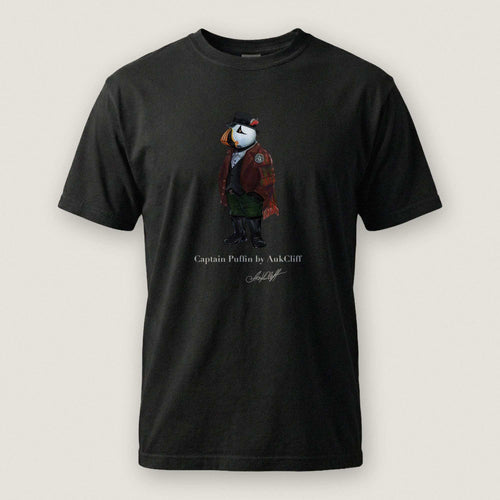 AukCliff® Captain Puffin T-shirt Black / S Captain Puffin™ Welsh Heritage Comfort Colors T-Shirt