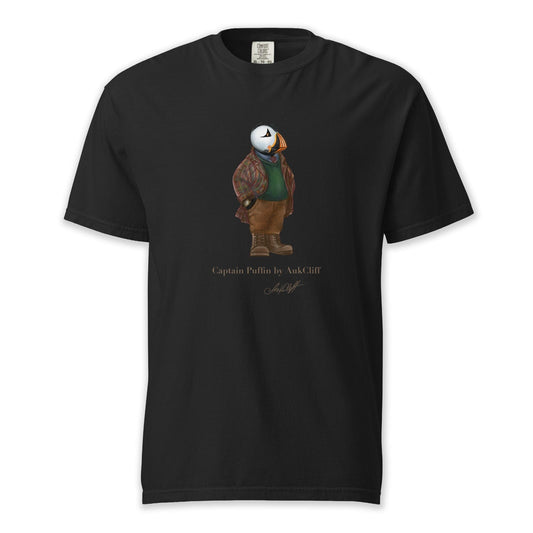 AukCliff® Captain Puffin T-shirt Black / S Captain Puffin™ “Wilderness Gentleman” Comfort Colors T-Shirt