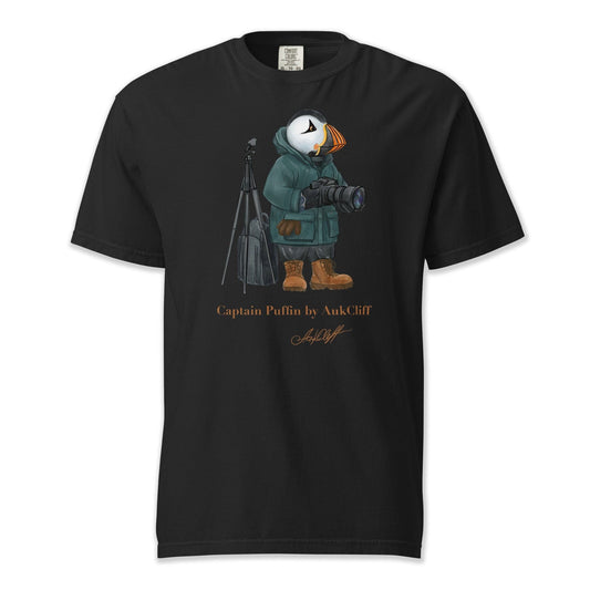 AukCliff Captain Puffin T-shirt Black / S Captain Puffin™ Wildlife Photographer Comfort Colors T-Shirt