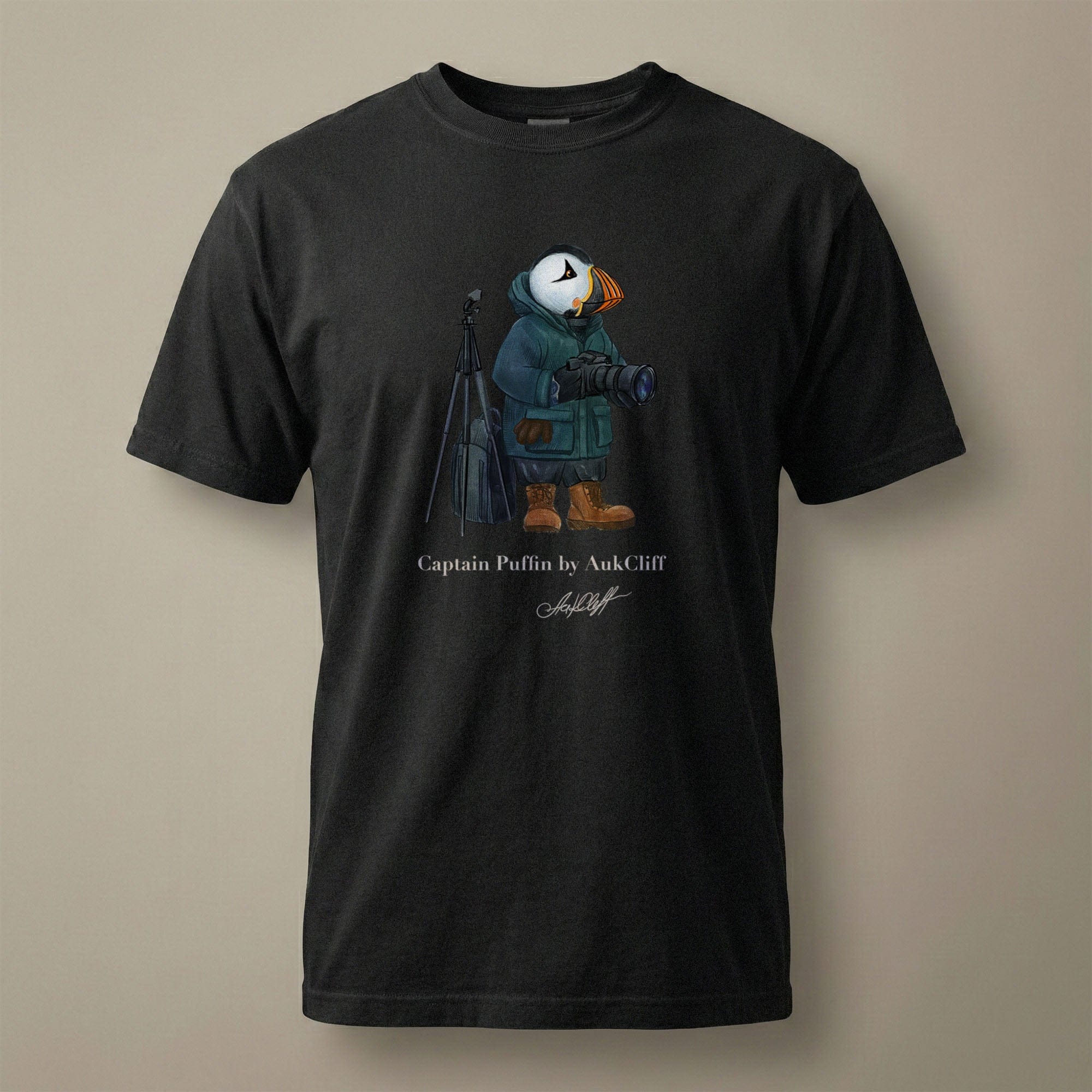AukCliff Captain Puffin T-shirt Black / S Captain Puffin™ Wildlife Photographer Comfort Colors T-Shirt