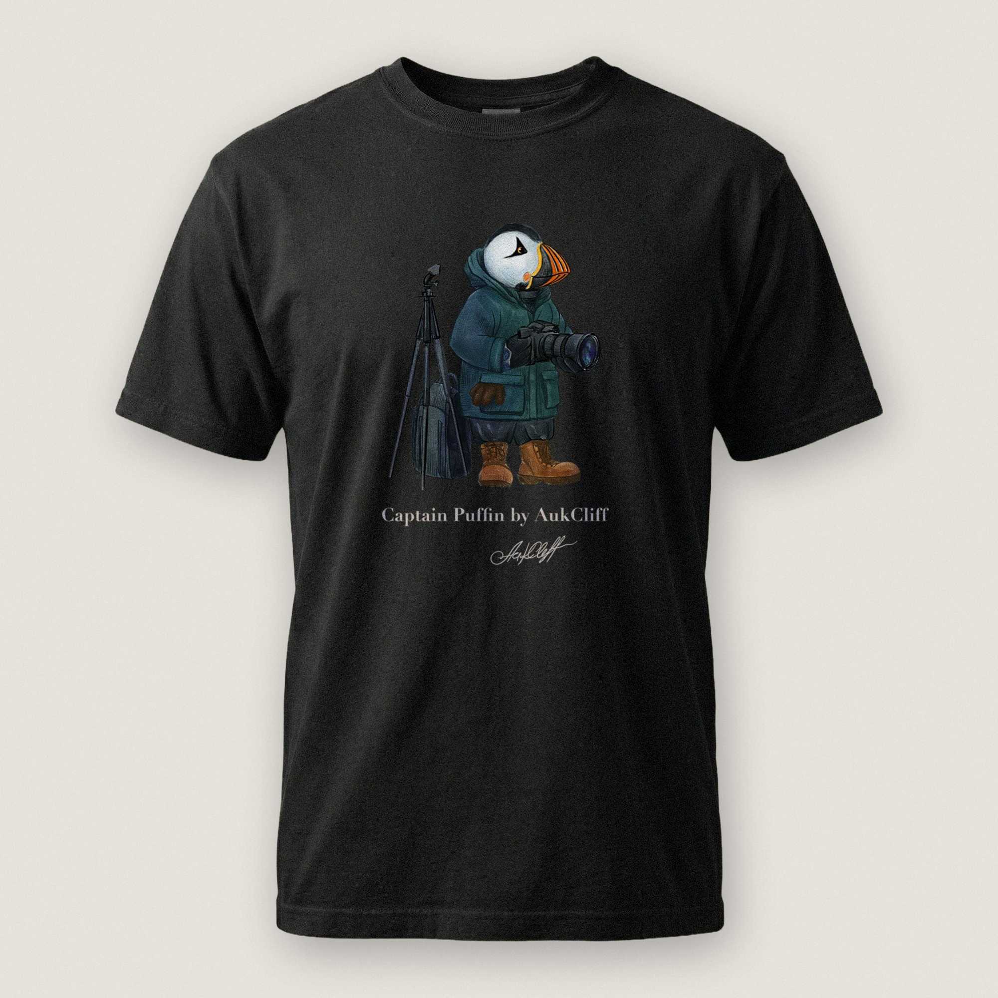 AukCliff Captain Puffin T-shirt Black / S Captain Puffin™ Wildlife Photographer Comfort Colors T-Shirt