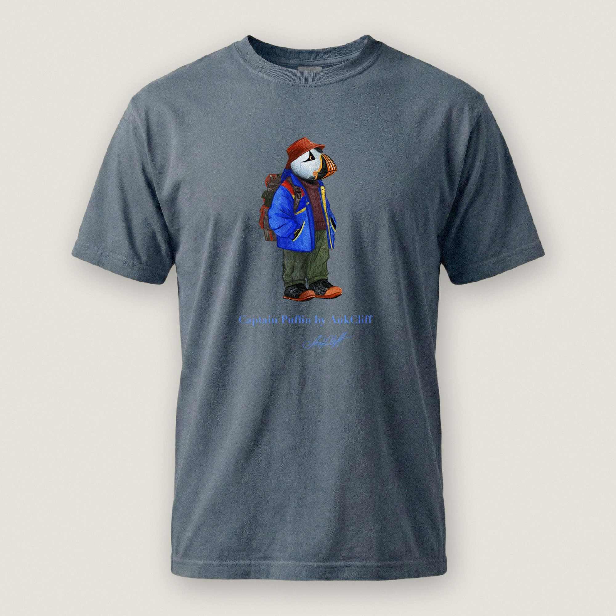 AukCliff Captain Puffin T-shirt Blue Jean / S Captain Puffin™ 90’s Outdoor Style Comfort Colors T-Shirt