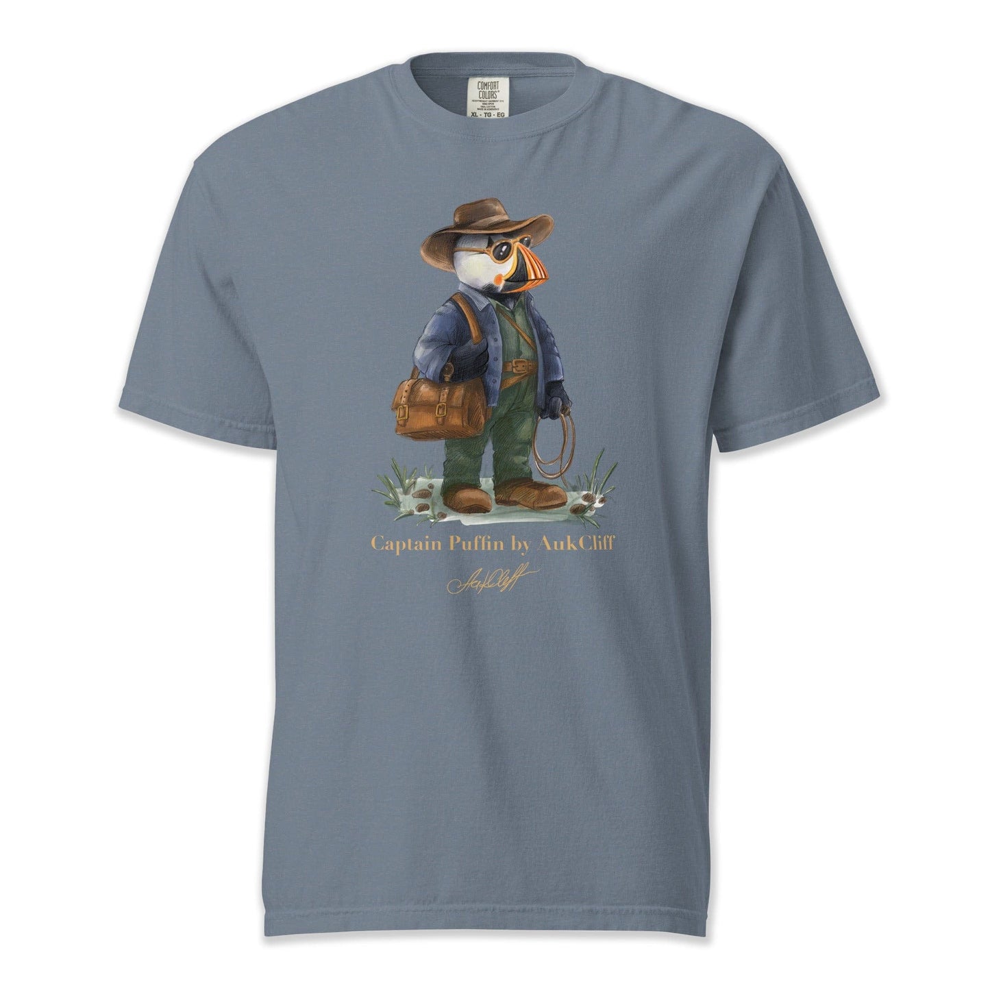 AukCliff Captain Puffin T-shirt Blue Jean / S Captain Puffin™ Adventure Archaeologist Comfort Colors T-Shirt