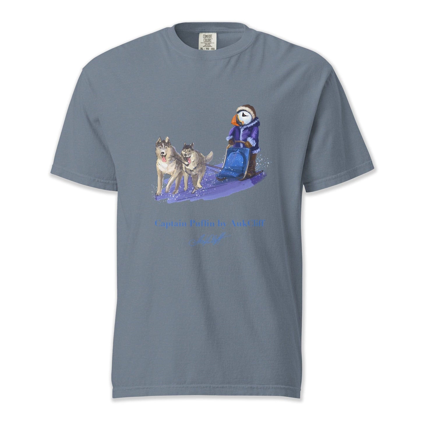 AukCliff Captain Puffin T-shirt Blue Jean / S Captain Puffin™ Arctic Dog Sledder T-Shirt