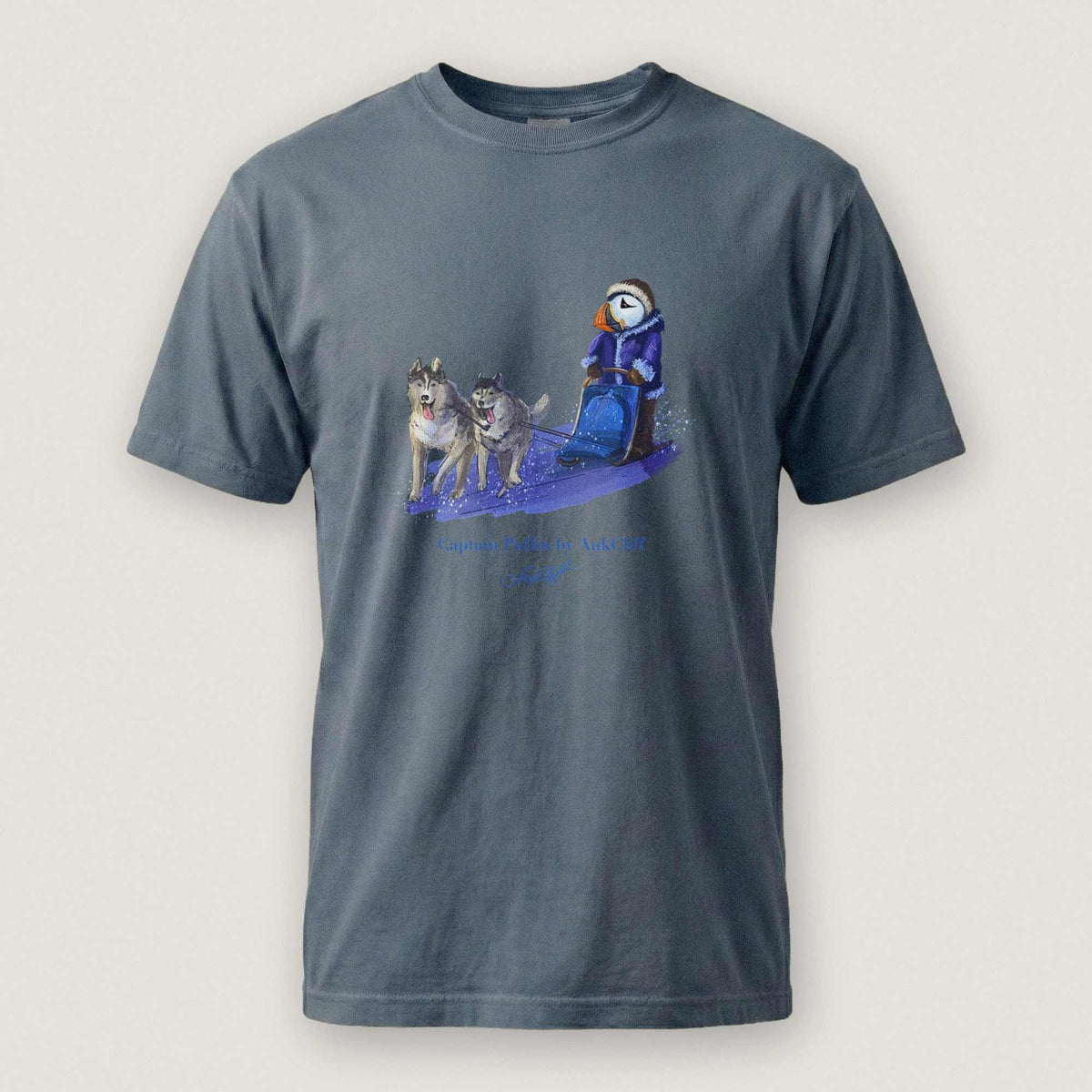 AukCliff Captain Puffin T-shirt Blue Jean / S Captain Puffin™ Arctic Dog Sledder T-Shirt