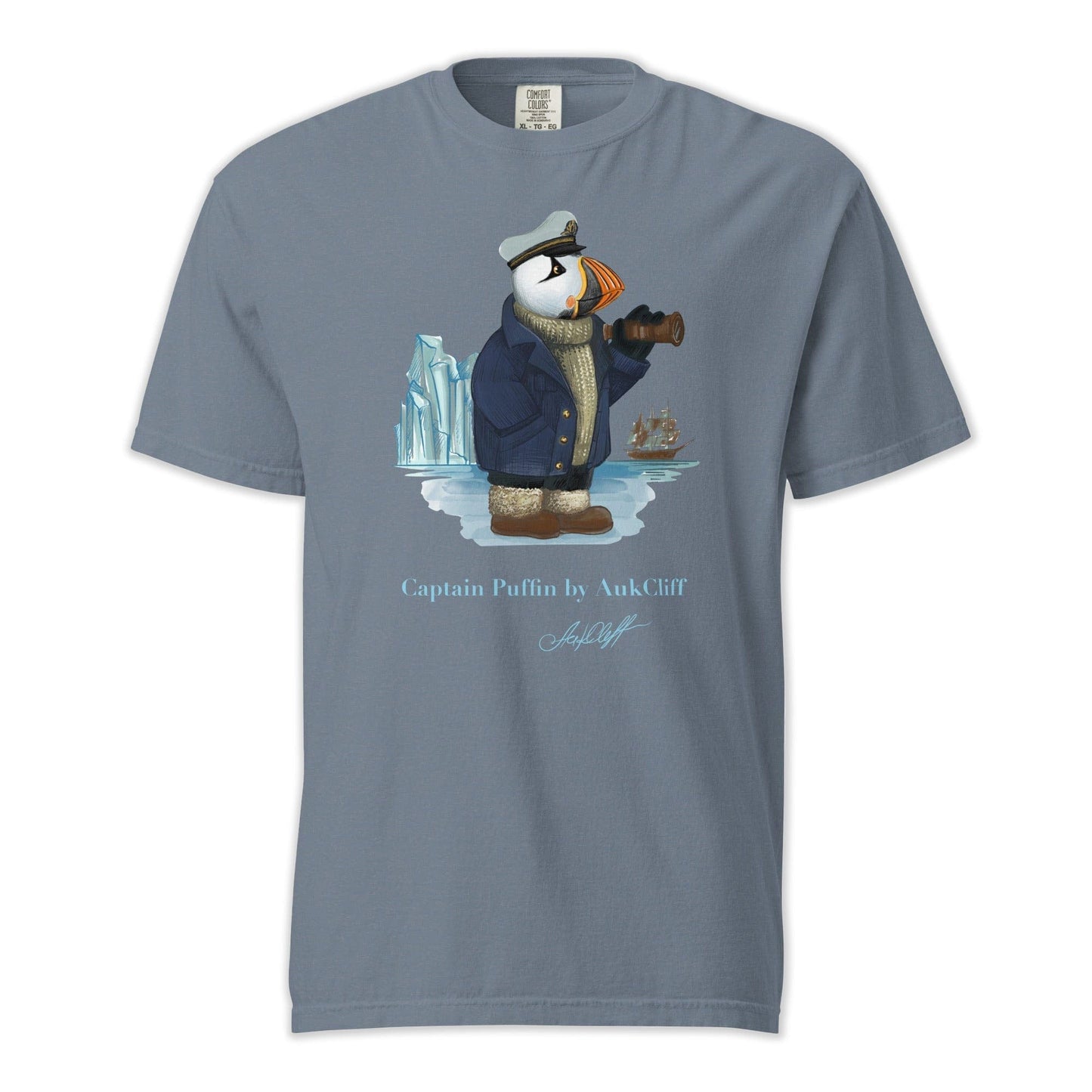 AukCliff Captain Puffin T-shirt Blue Jean / S Captain Puffin™ Arctic Sailor Comfort Colors T-Shirt