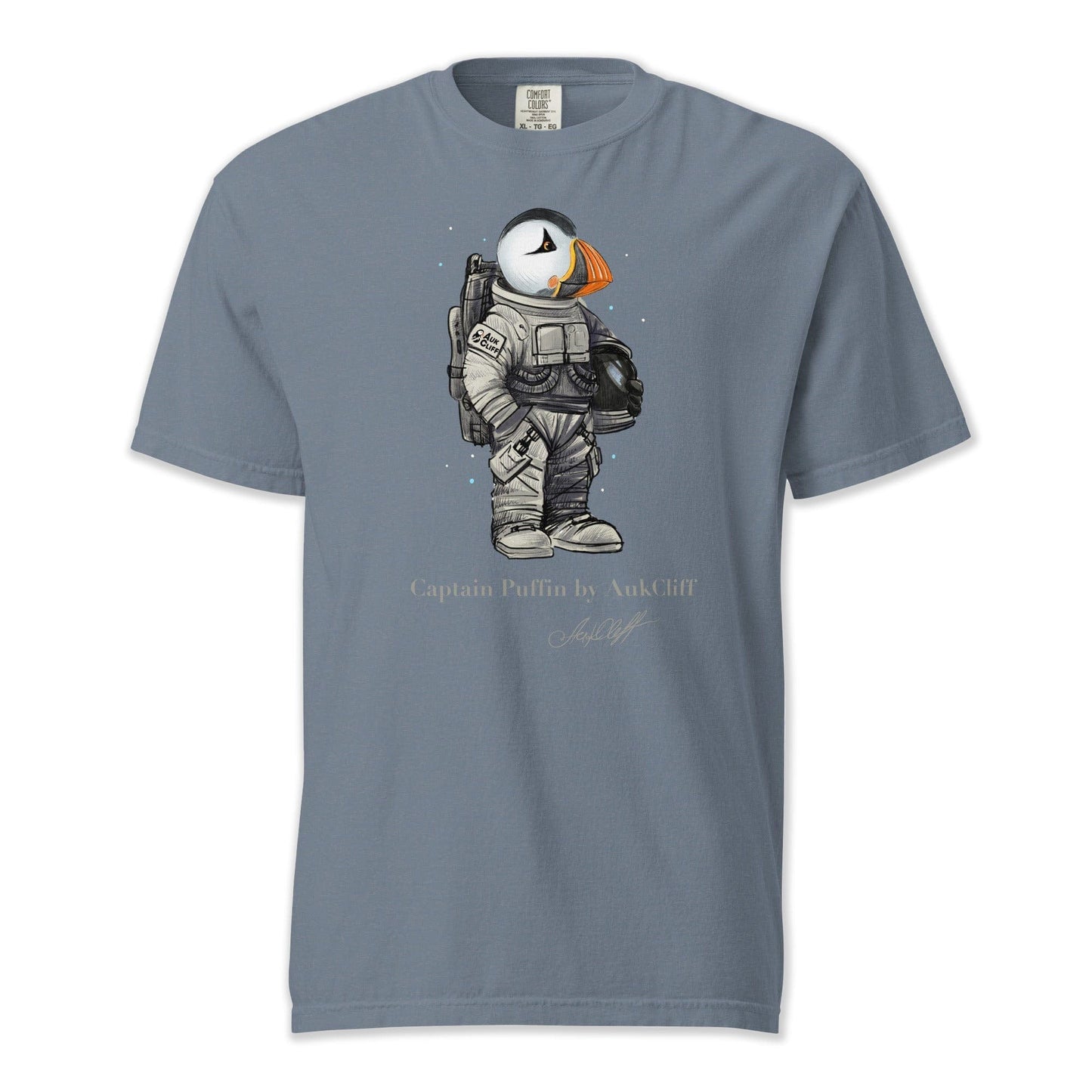 AukCliff Captain Puffin T-shirt Blue Jean / S Captain Puffin™ Astronaut Comfort Colors T-Shirt