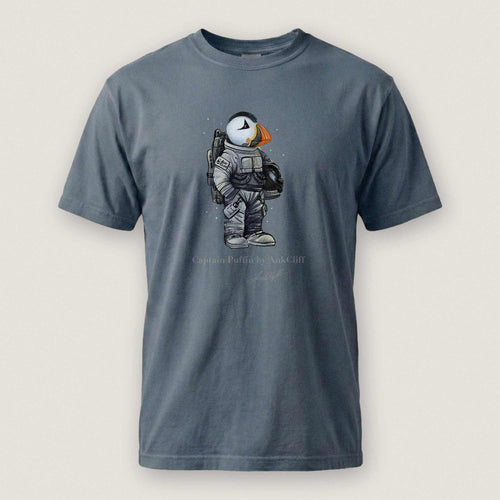 AukCliff Captain Puffin T-shirt Blue Jean / S Captain Puffin™ Astronaut Comfort Colors T-Shirt