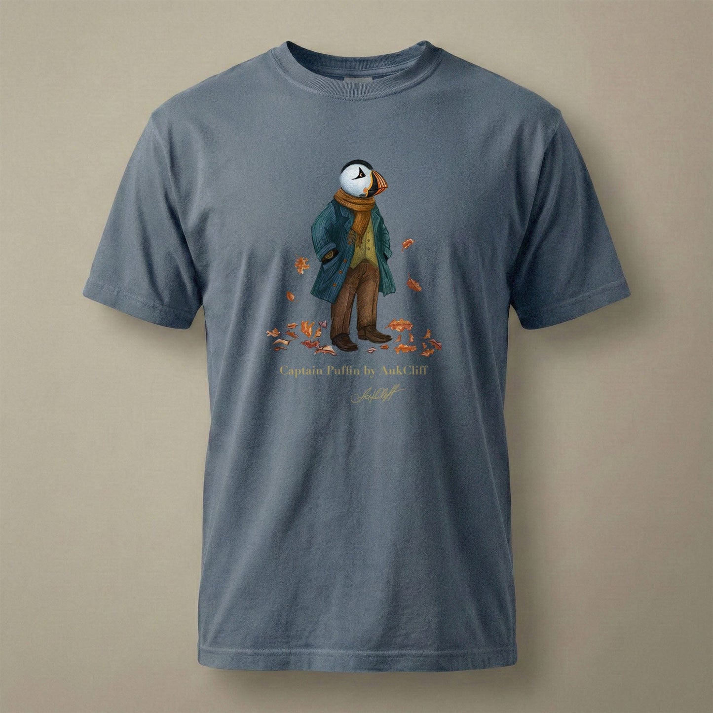 AukCliff Captain Puffin T-shirt Blue Jean / S Captain Puffin™ “Autumn Wanderer” Comfort Colors T-Shirt