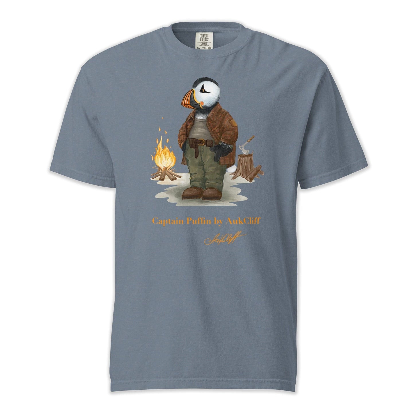 AukCliff Captain Puffin T-shirt Blue Jean / S Captain Puffin™ Bushcraft Comfort Colors T-Shirt