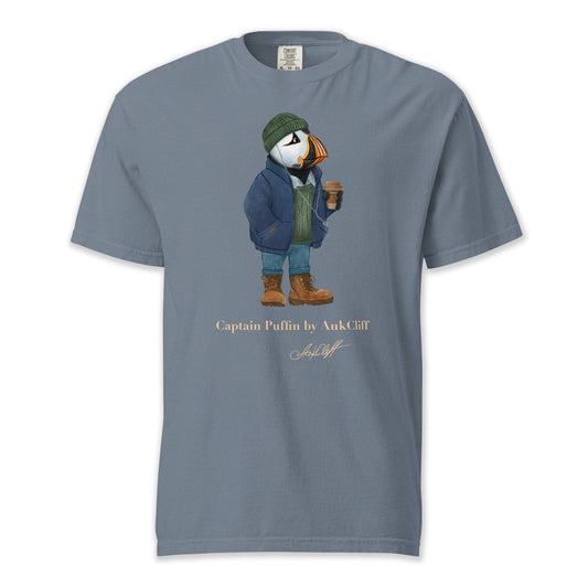 AukCliff Captain Puffin T-shirt Blue Jean / S Captain Puffin™ Coffeehouse Comfort Colors T-Shirt