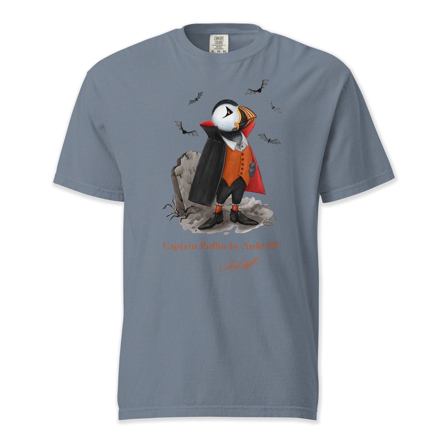 AukCliff Captain Puffin T-shirt Blue Jean / S Captain Puffin™ Dracula Comfort Colors T-Shirt