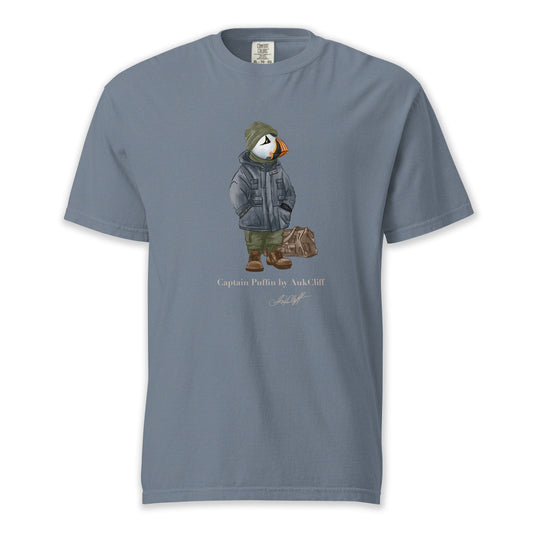 AukCliff® Captain Puffin T-shirt Blue Jean / S Captain Puffin™ “Expedition Scout” Comfort Colors T-Shirt