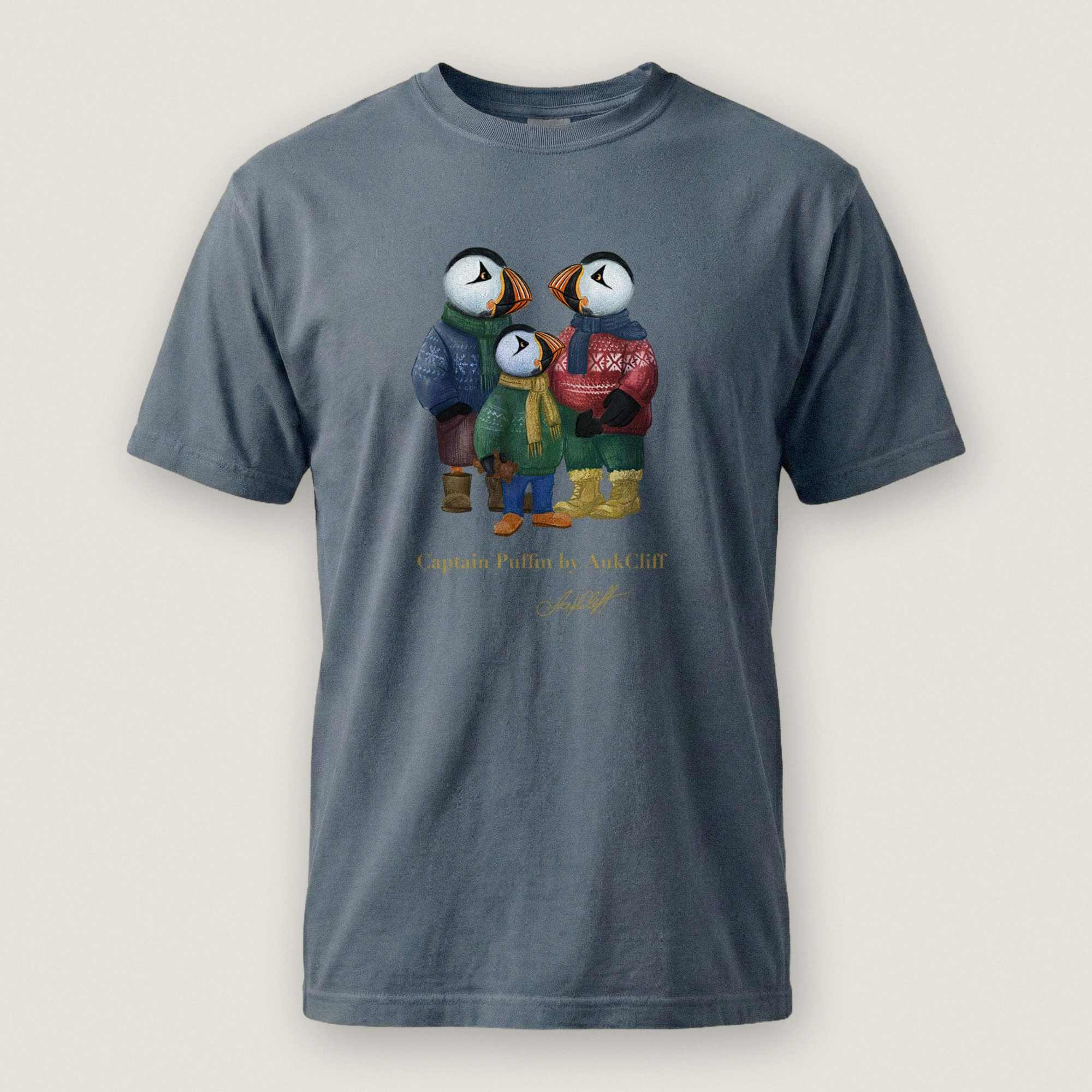 AukCliff Captain Puffin T-shirt Blue Jean / S Captain Puffin™ “Festive Family” Comfort Colors T-Shirt