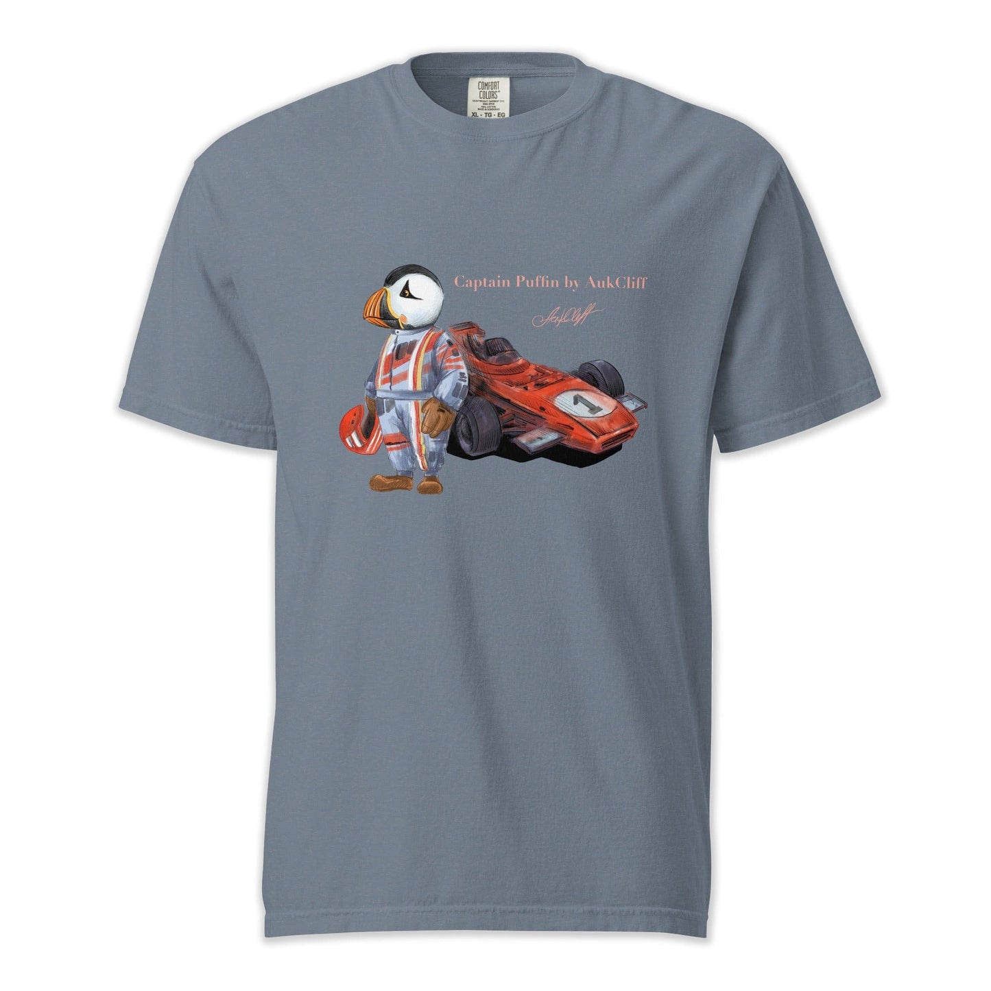 AukCliff Captain Puffin T-shirt Blue Jean / S Captain Puffin™ Formula 1 Driver Comfort Colors T-Shirt