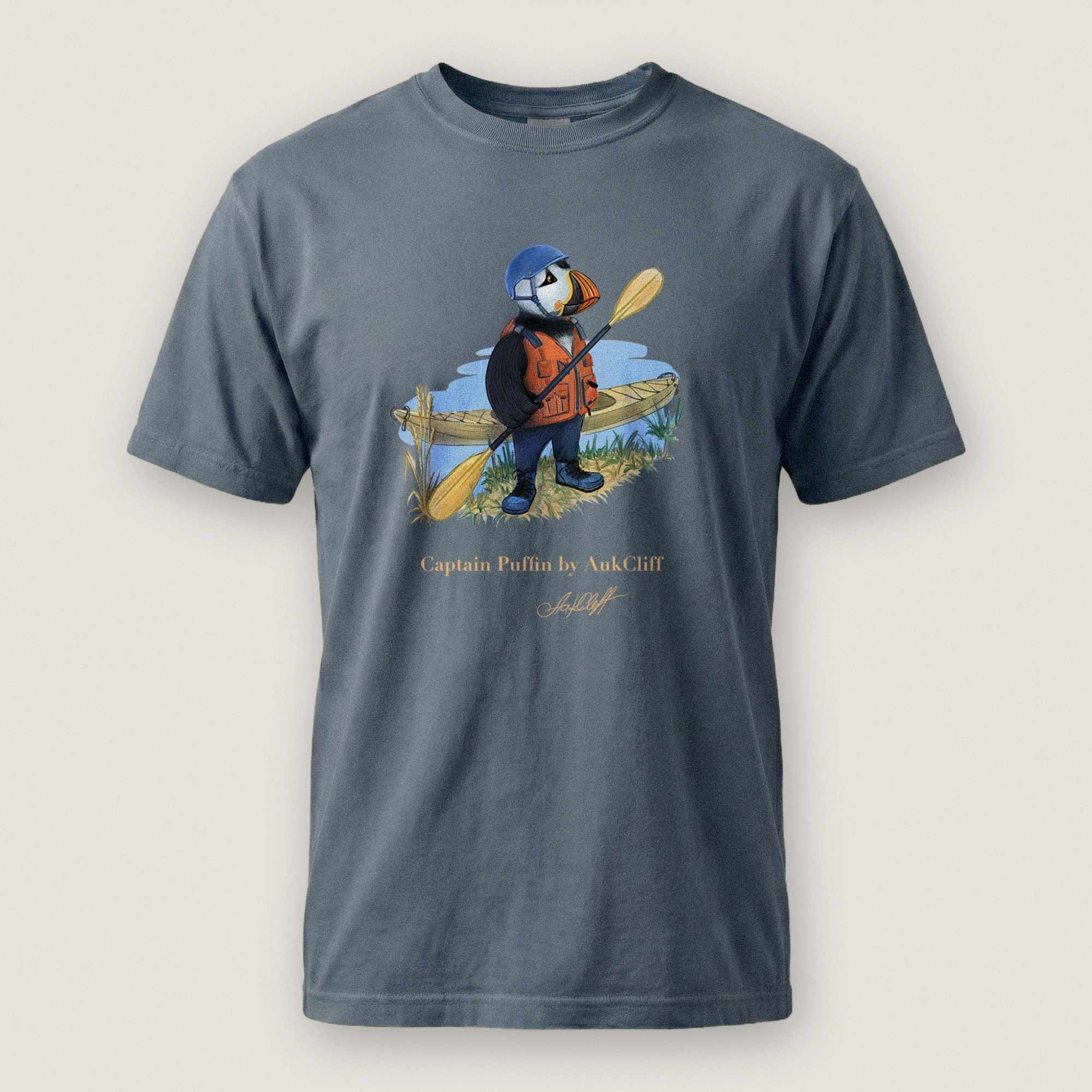 AukCliff Captain Puffin T-shirt Blue Jean / S Captain Puffin™ Kayaker Comfort Colors T-Shirt