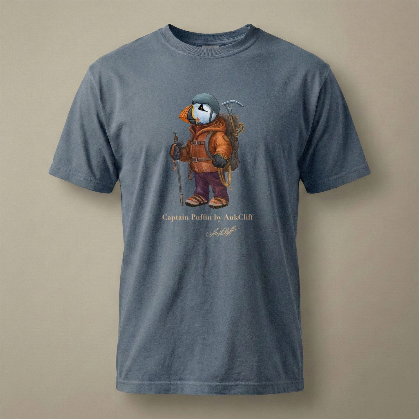 AukCliff Captain Puffin T-shirt Blue Jean / S Captain Puffin™ Mountaineer Comfort Colors T-Shirt