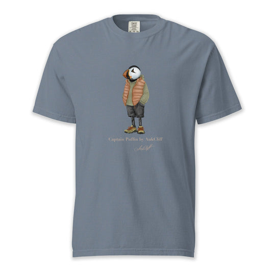 AukCliff® Captain Puffin T-shirt Blue Jean / S Captain Puffin “New Zealand Tramper” Comfort Colors T-Shirt
