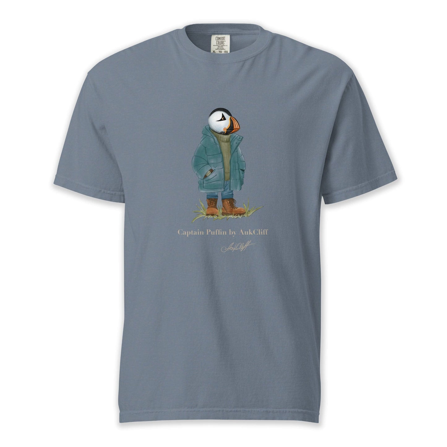 AukCliff® Captain Puffin T-shirt Blue Jean / S Captain Puffin™ “Nordic Trailkeeper” Comfort Colors T-Shirt